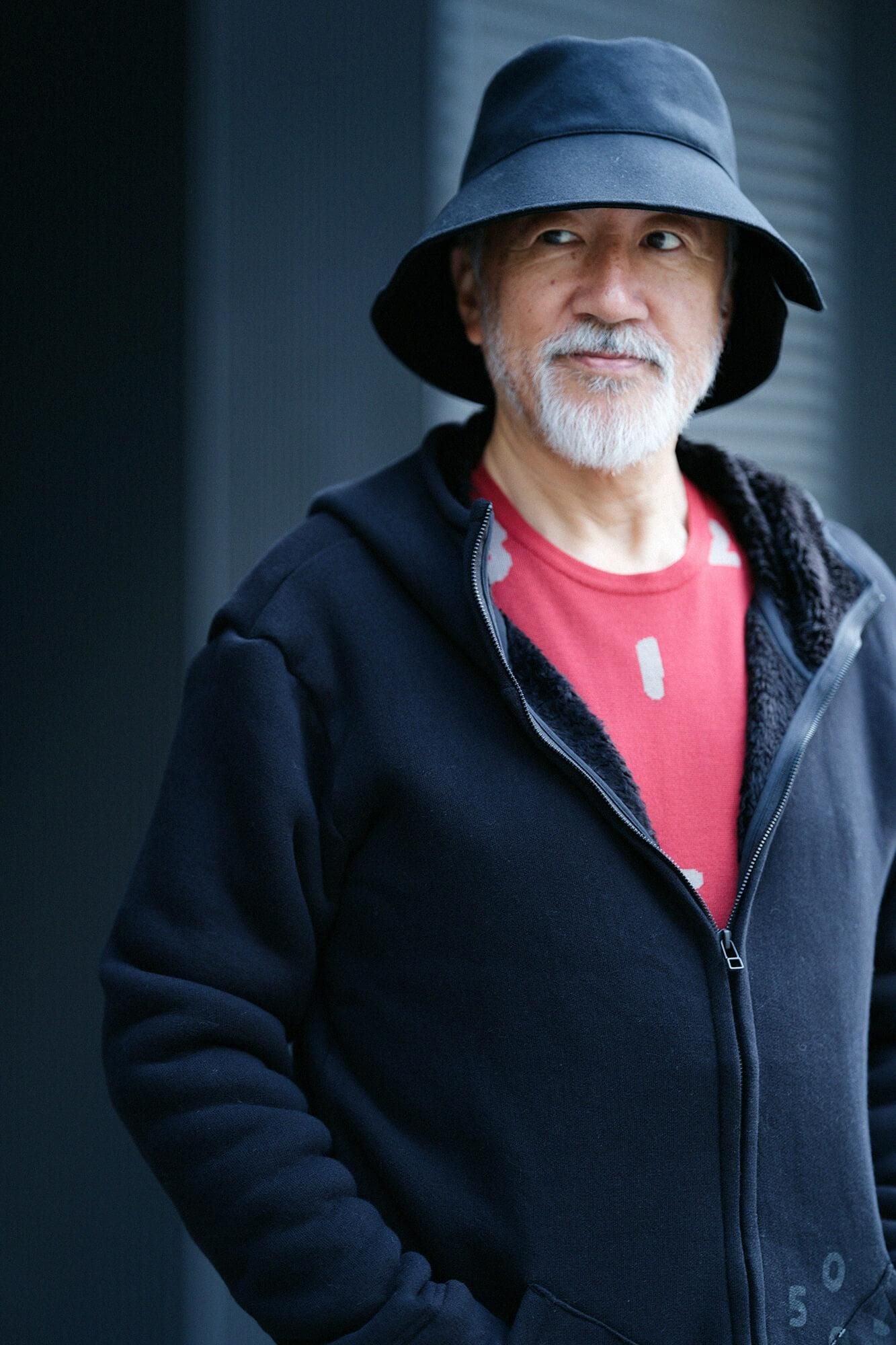 Super 100's 法蘭絨開口漁夫帽/黑色× SO-SU-U十數 昆