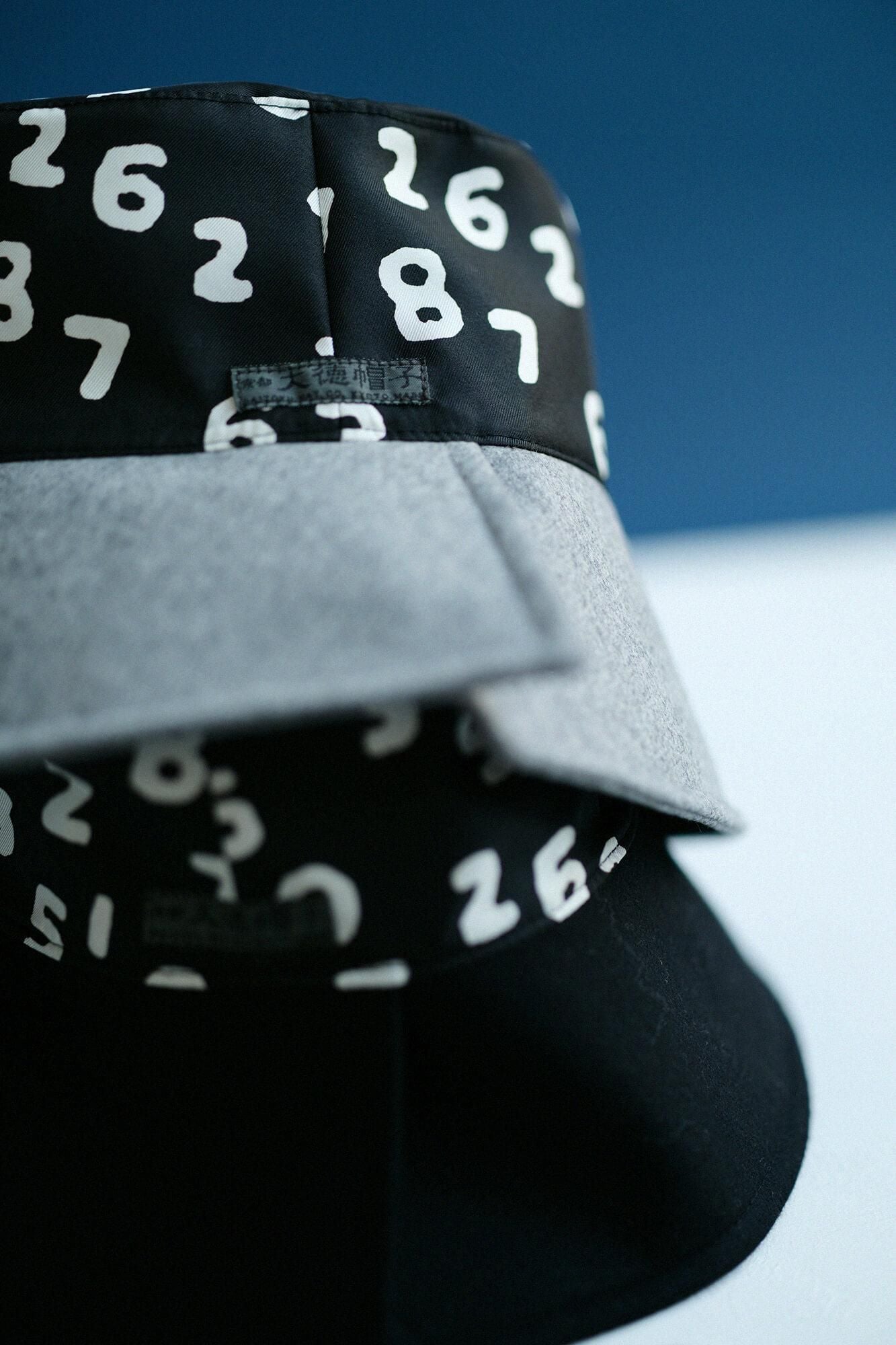 Super 100's 法蘭絨開口漁夫帽/黑色× SO-SU-U十數 昆