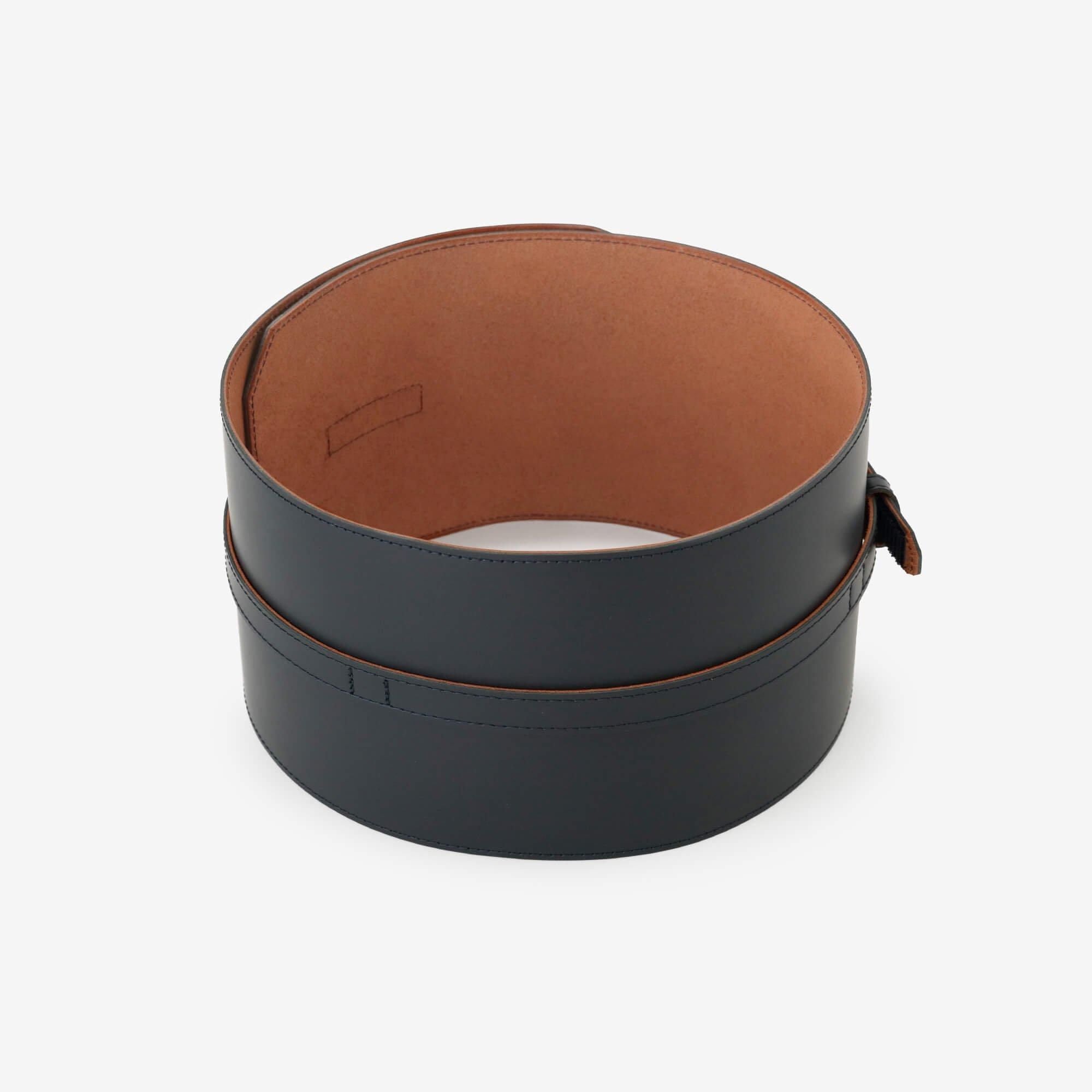 Leather Obi Belt / Dark Navy