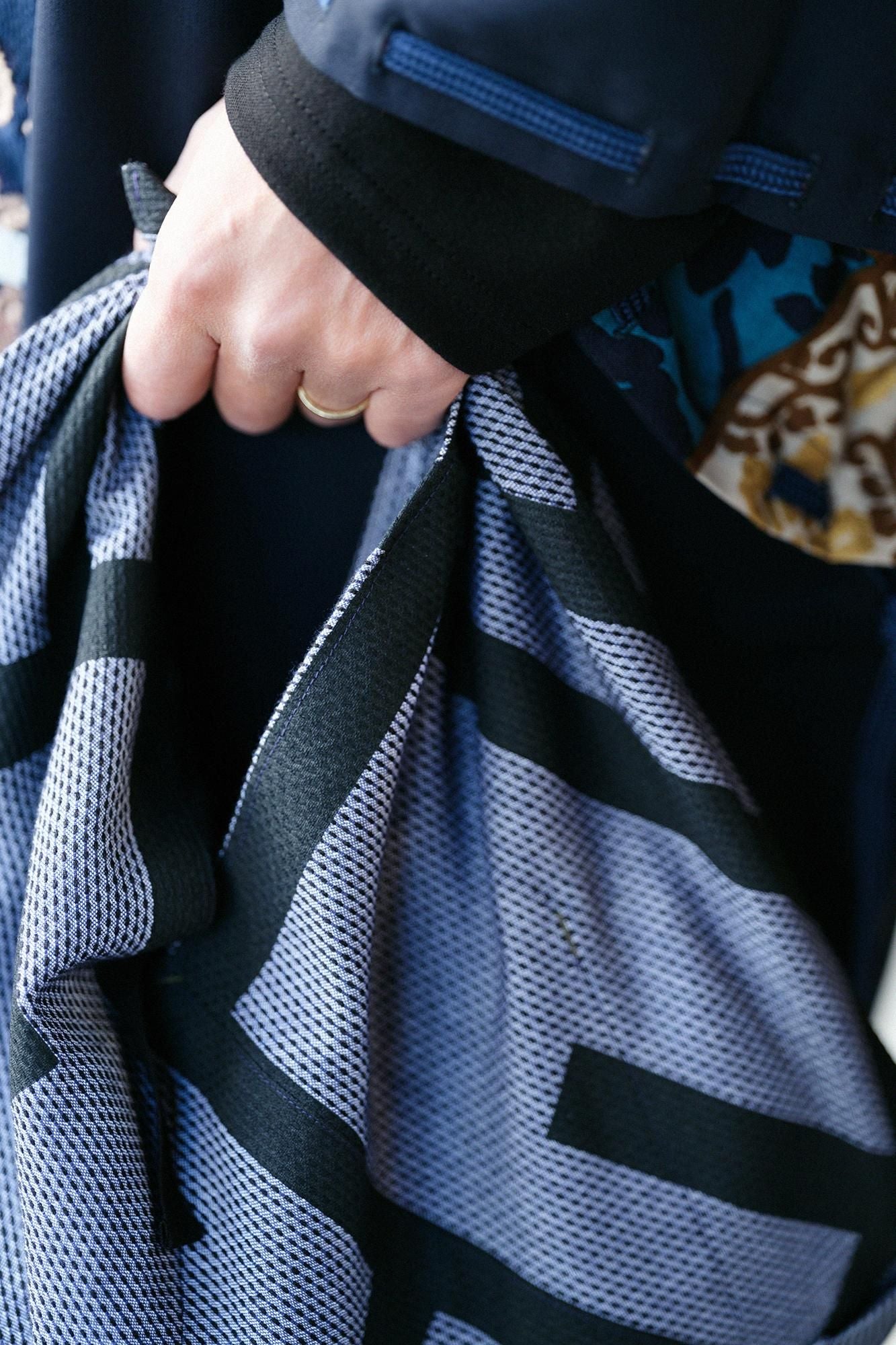 知多木棉 刺子繡 小巾折 穩 隨行袋/柵欄