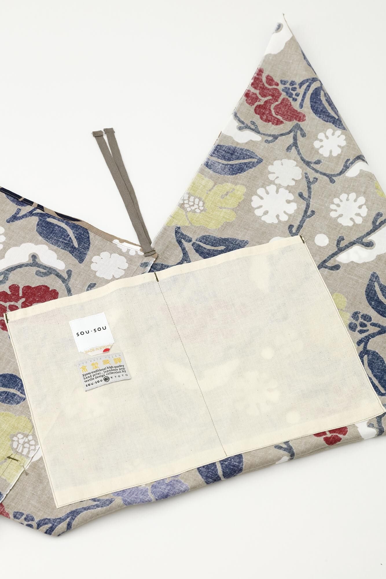 知多木綿 20/20 小巾折 穏(こはばおり おだやか)/雪持柳(ゆきもちやなぎ)に椿(つばき)