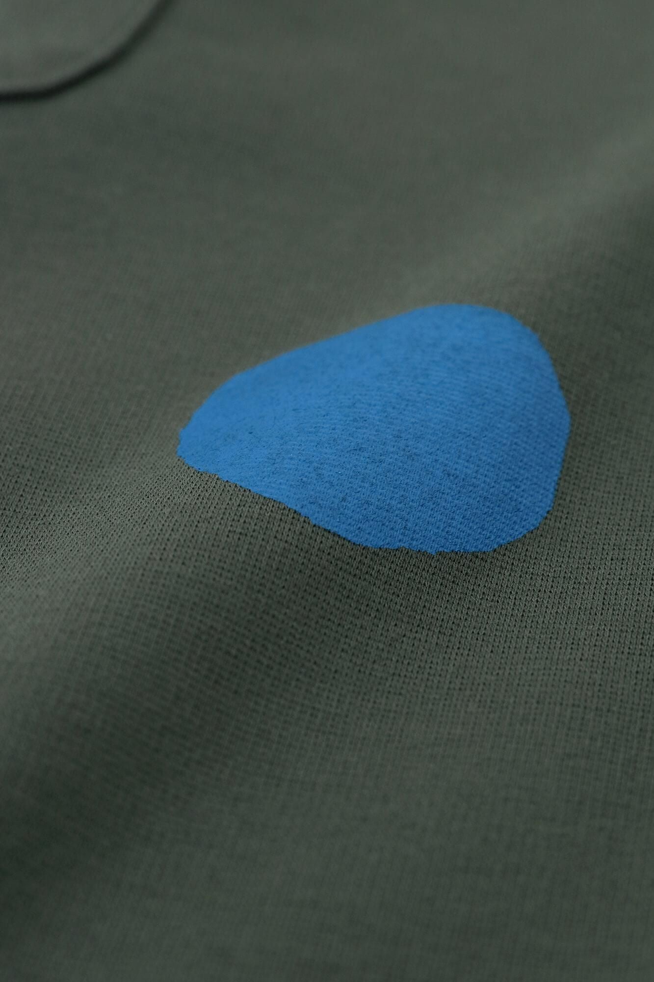 ●高密度棉針織 圖案細腿褲/圓點 間疏 深綠色