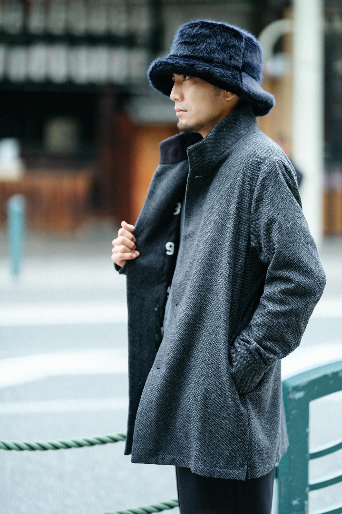 【預購】尾州緹花 斜紋織 立領短外套/墨色×SO-SU-U十數(※預計於12月9日左右發貨)