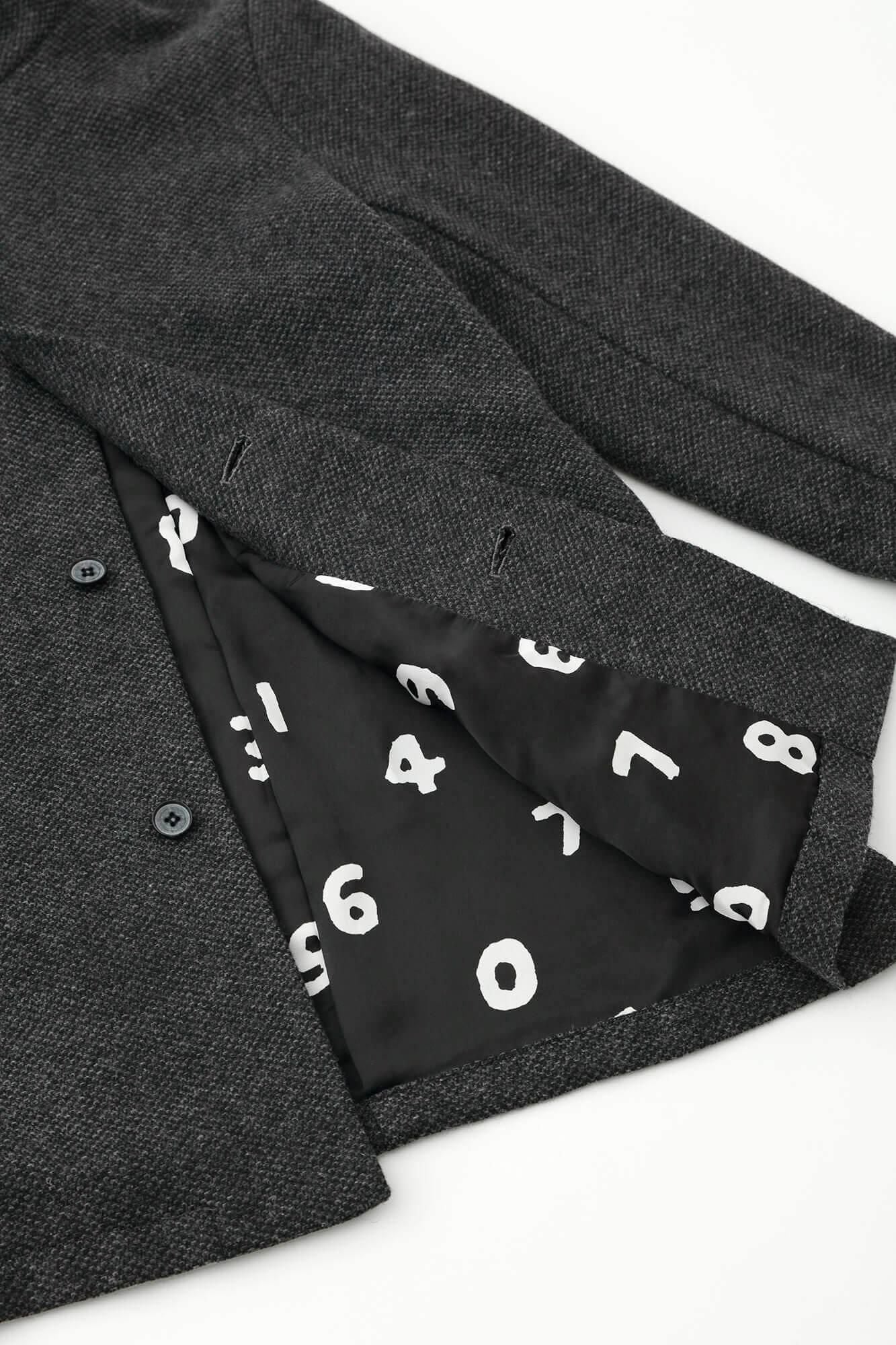 【預購】尾州緹花 斜紋織 立領短外套/墨色×SO-SU-U十數(※預計於12月9日左右發貨)