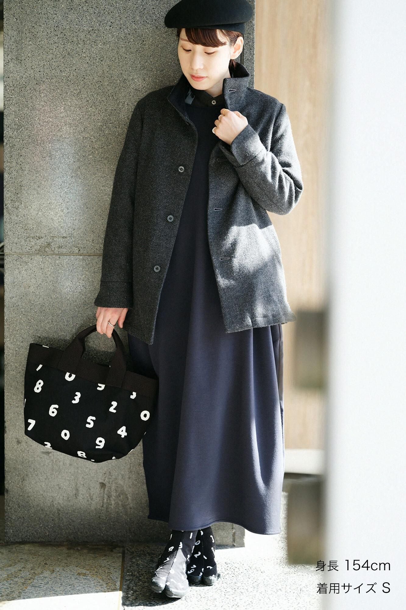 【預購】尾州緹花 斜紋織 立領短外套/墨色×SO-SU-U十數(※預計於12月9日左右發貨)