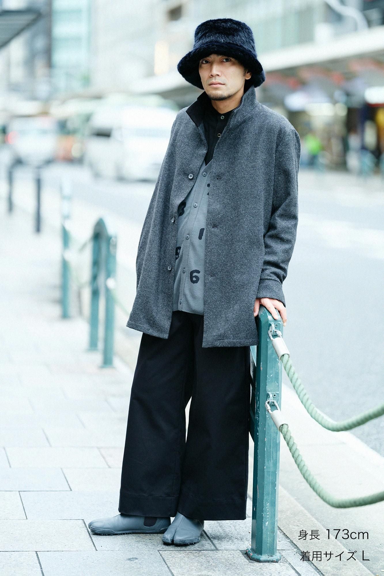 【預購】尾州緹花 斜紋織 立領短外套/墨色×SO-SU-U十數(※預計於12月9日左右發貨)