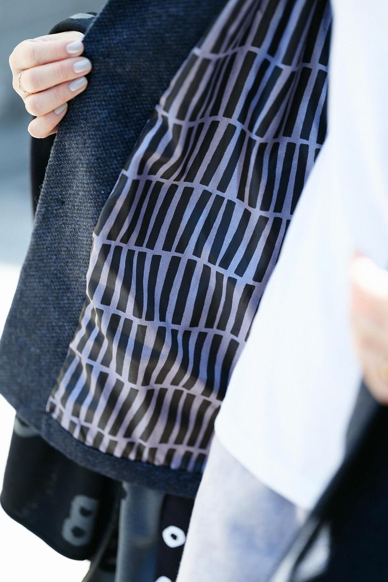 【預購】【net限定】尾州緹花 斜紋織 立領短外套/青墨色×拍子木(※預計於12月9日左右發貨)