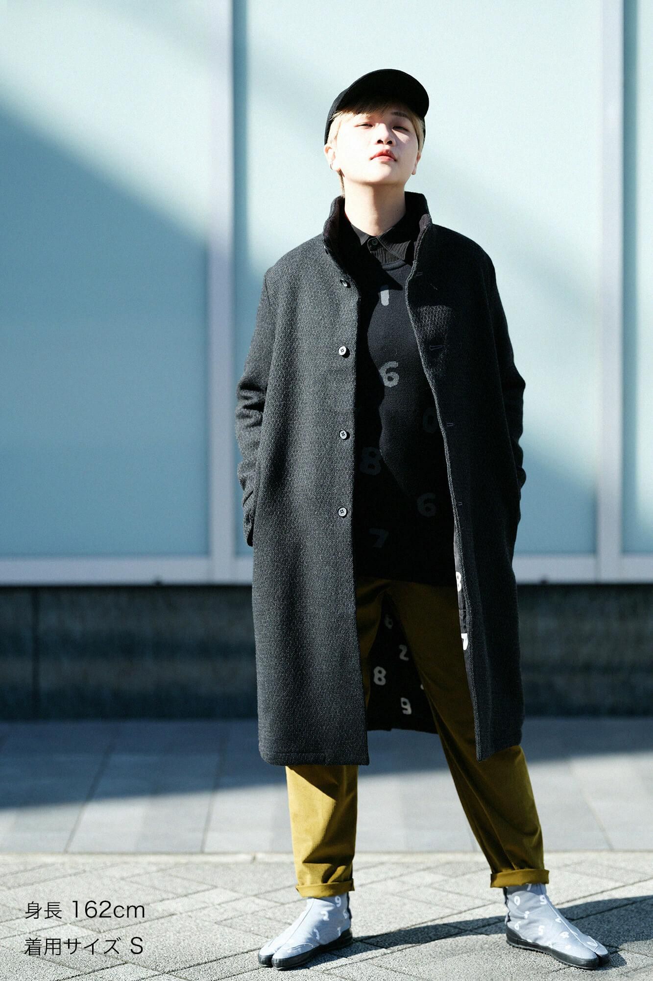 【Online】Woolen Yarn Dobby Weave Stand CollarBModern.Gourmet coat/Ink black (cornerminds old time withro)×SO-SU-U