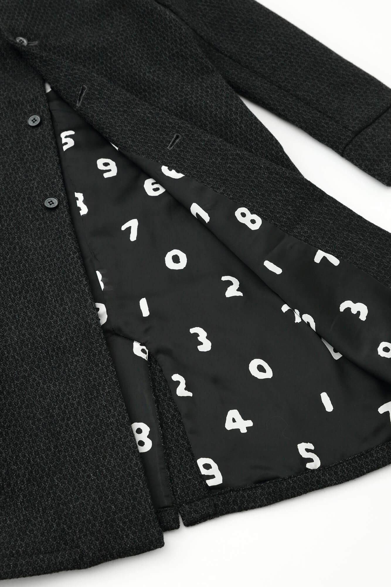 【Online】Woolen Yarn Dobby Weave Stand CollarBModern.Gourmet coat/Ink black (cornerminds old time withro)×SO-SU-U