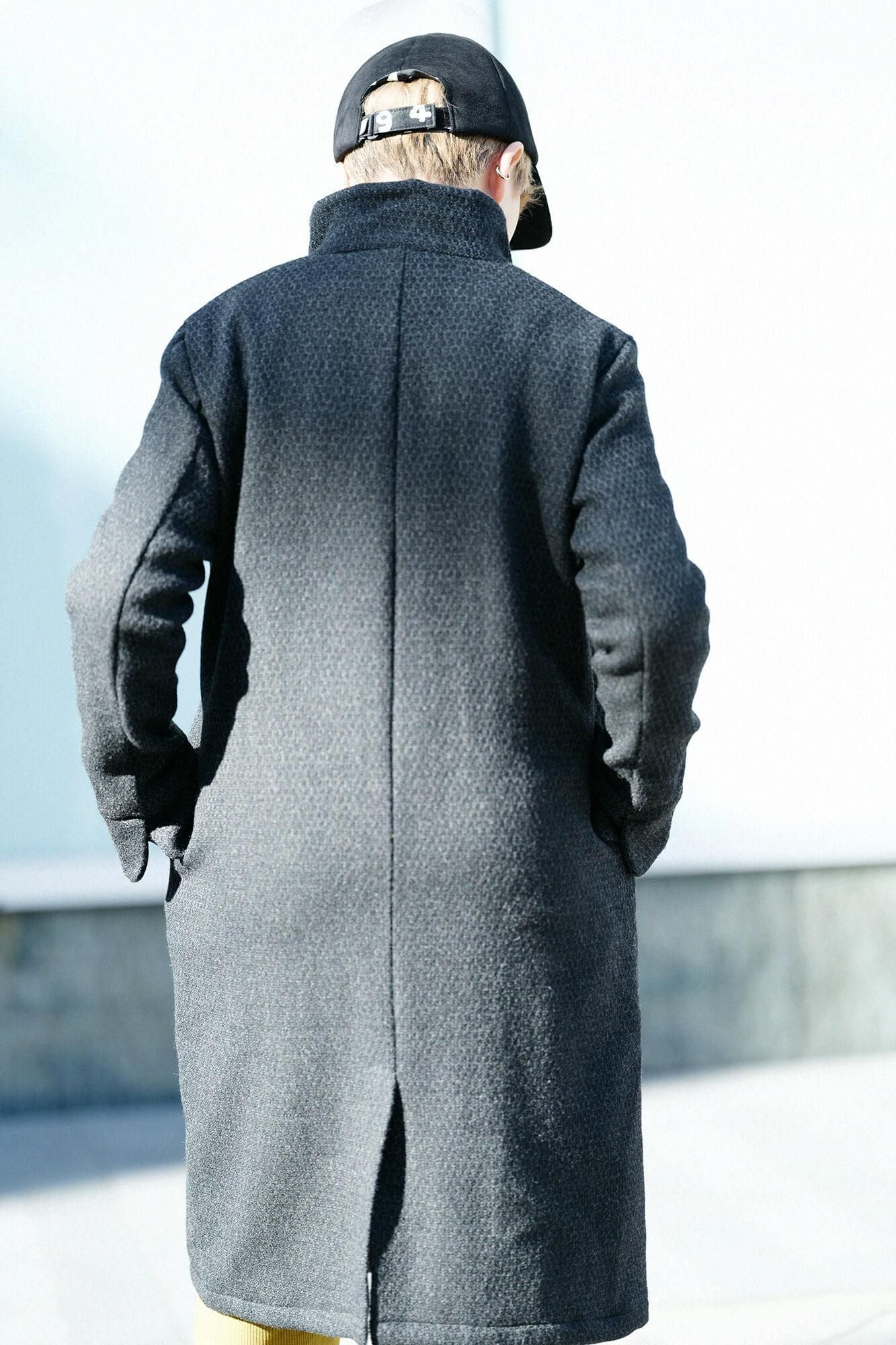 【Online】Woolen Yarn Dobby Weave Stand CollarBModern.Gourmet coat/Ink black (cornerminds old time withro)×SO-SU-U