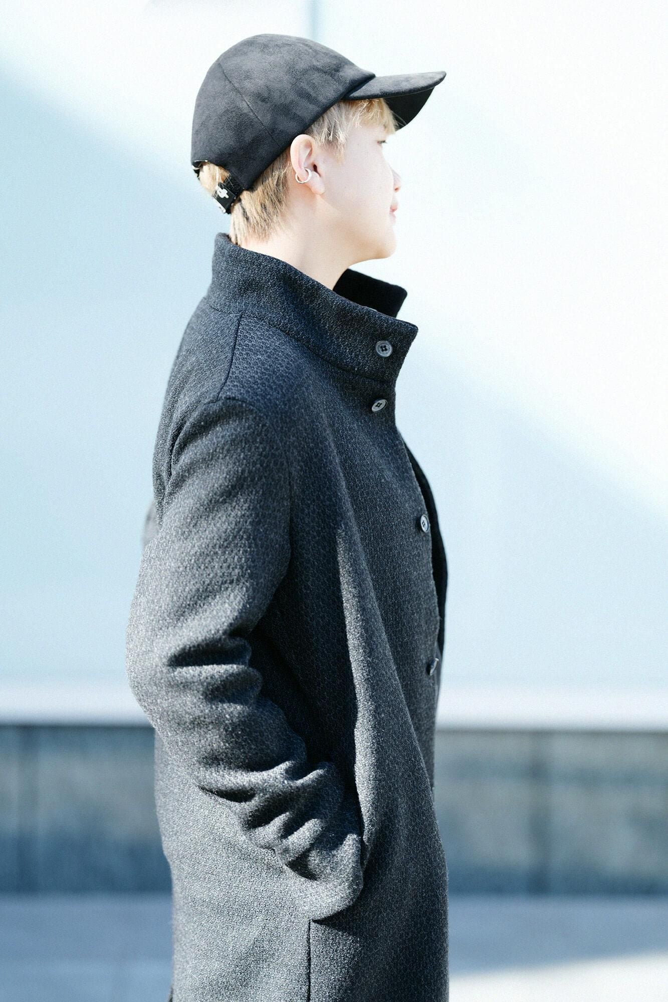 【Online】Woolen Yarn Dobby Weave Stand CollarBModern.Gourmet coat/Ink black (cornerminds old time withro)×SO-SU-U