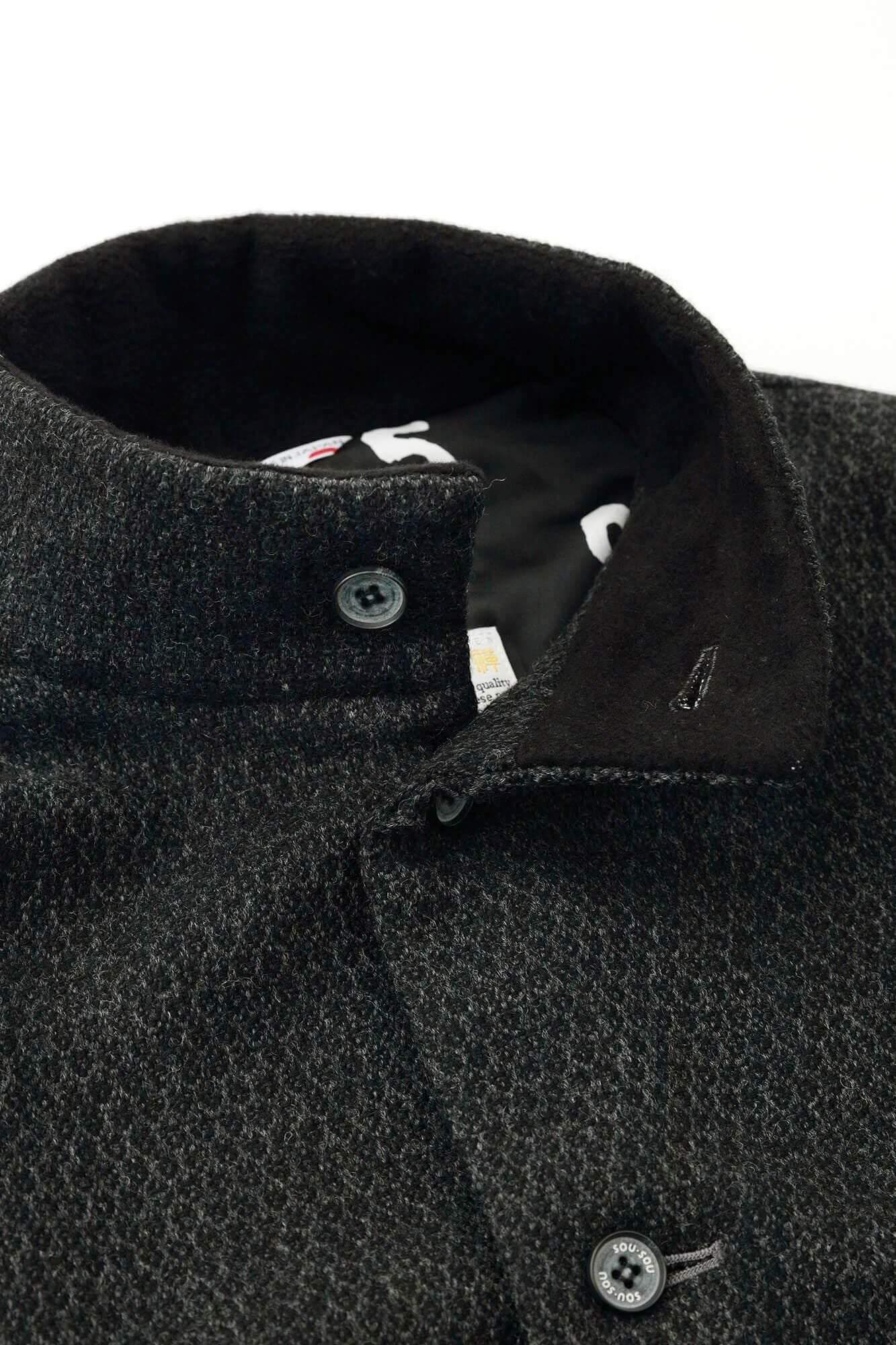 【Online】Woolen Yarn Dobby Weave Stand CollarBModern.Gourmet coat/Ink black (cornerminds old time withro)×SO-SU-U