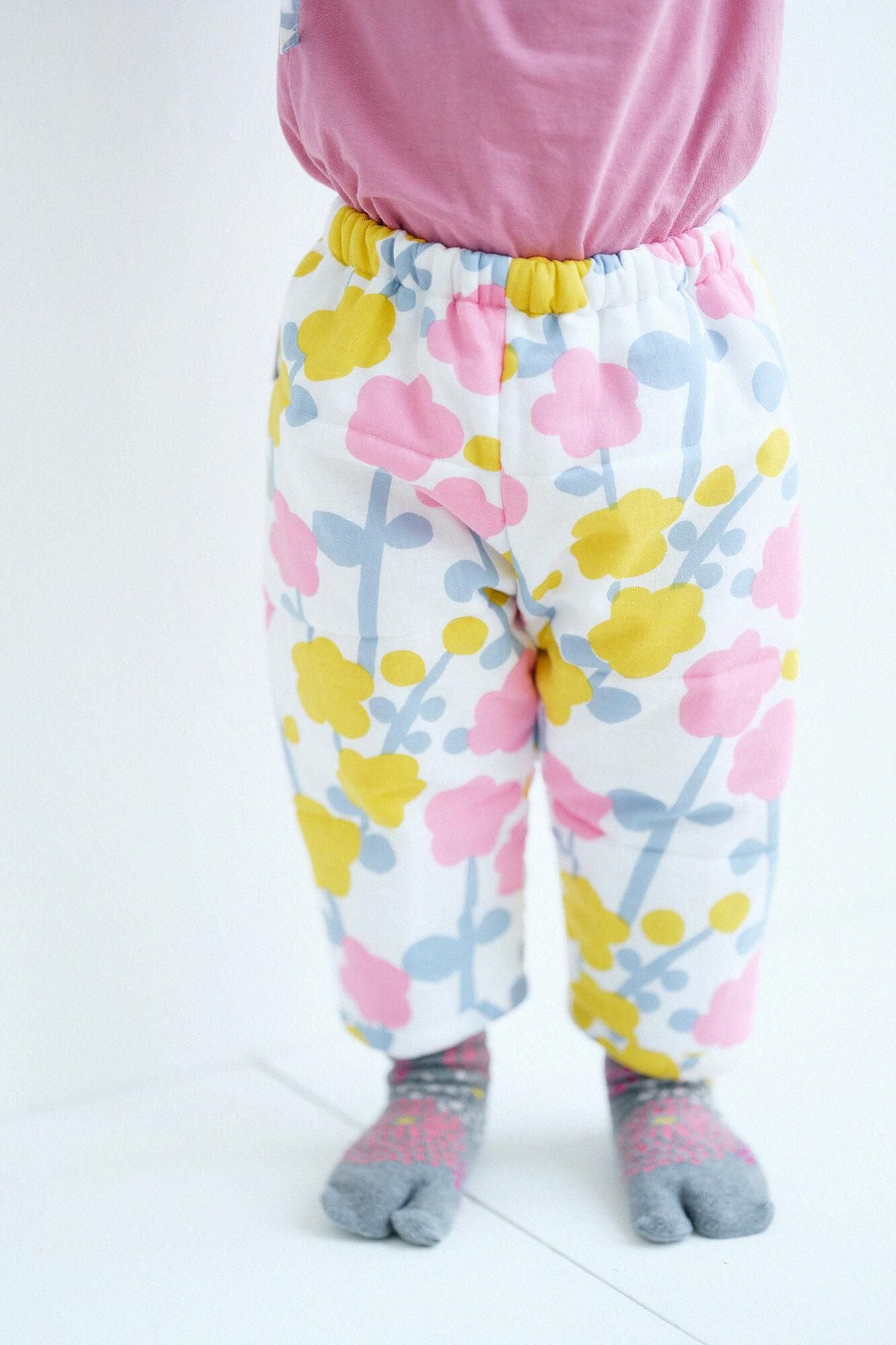 ●Isemomen Cotton Padded Samue Pants for Kids / Plum Blossoms Spring Time