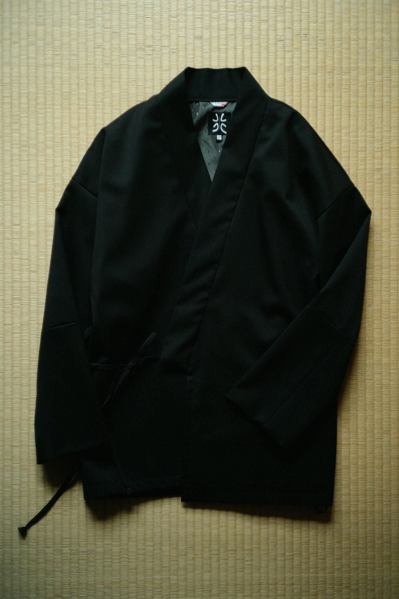 42双 梳毛(そもう) 鉄砲袖羽織(てっぽうそでばおり)/濡羽色(ぬればいろ)