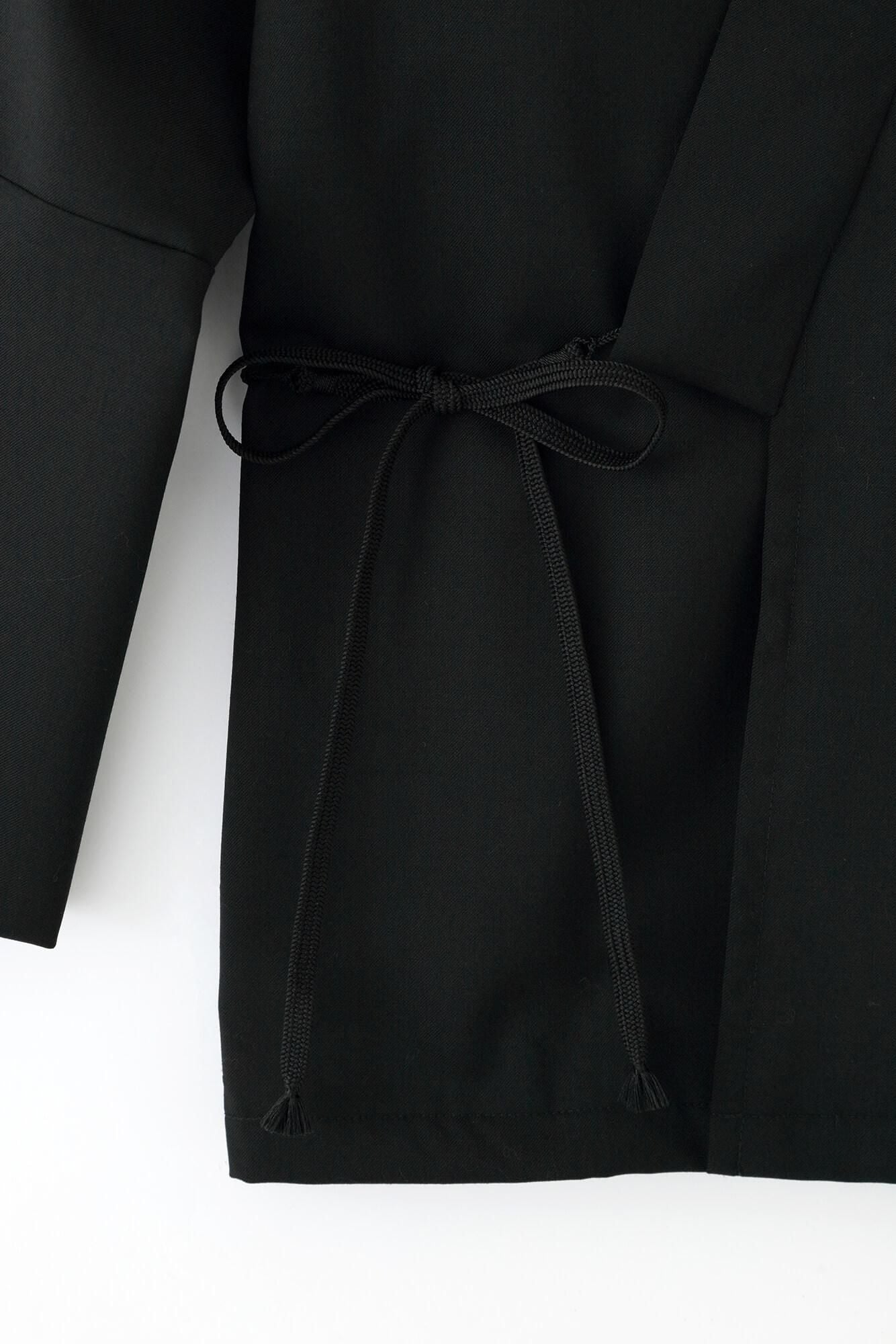 42双 梳毛(そもう) 鉄砲袖羽織(てっぽうそでばおり)/濡羽色(ぬればいろ)