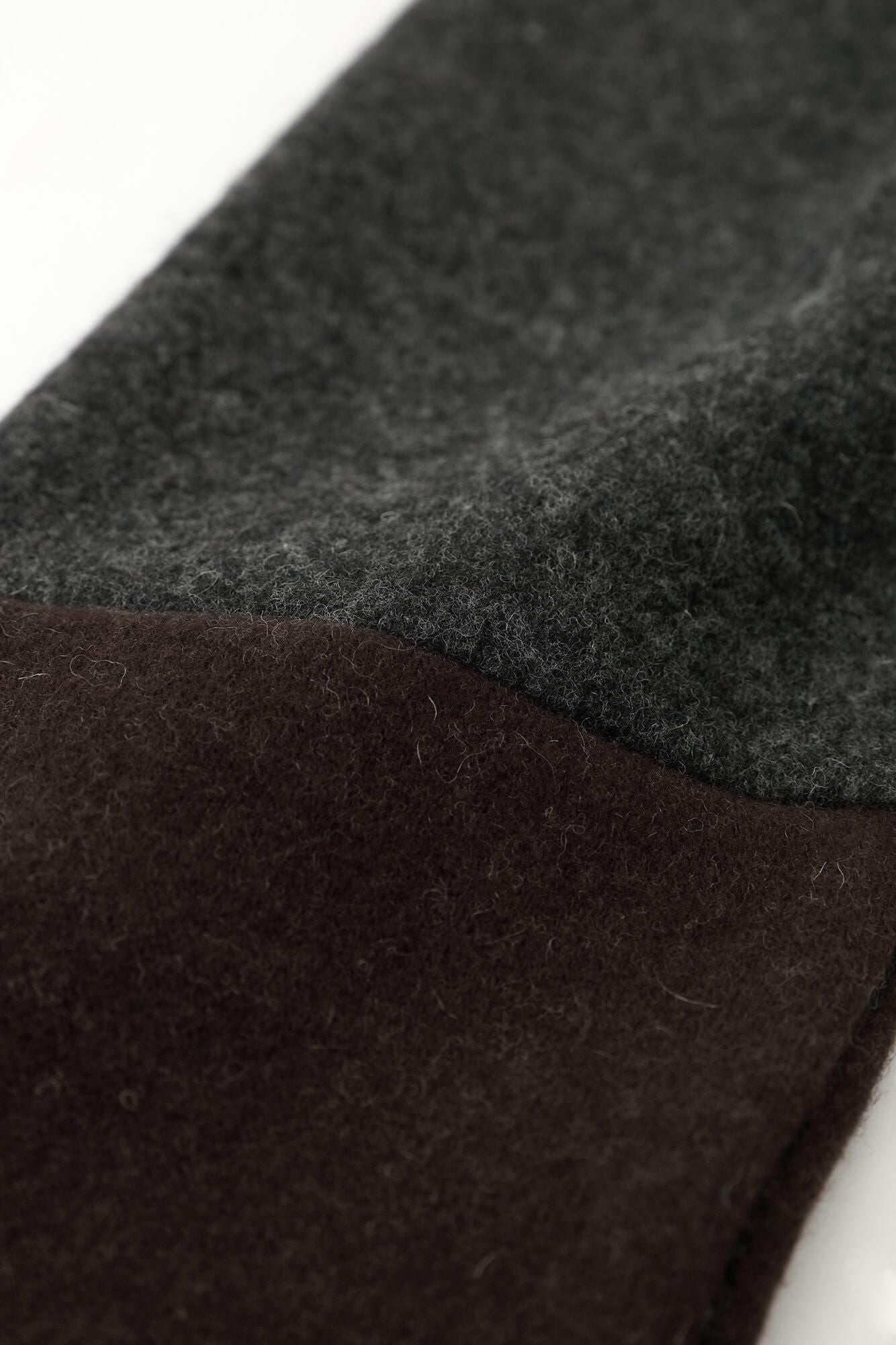 接結梳毛(せっけつそもう) 阿弥(あみ) 違い袖貫頭衣(ちがいそでかんとうい)/杢墨(もくずみ)