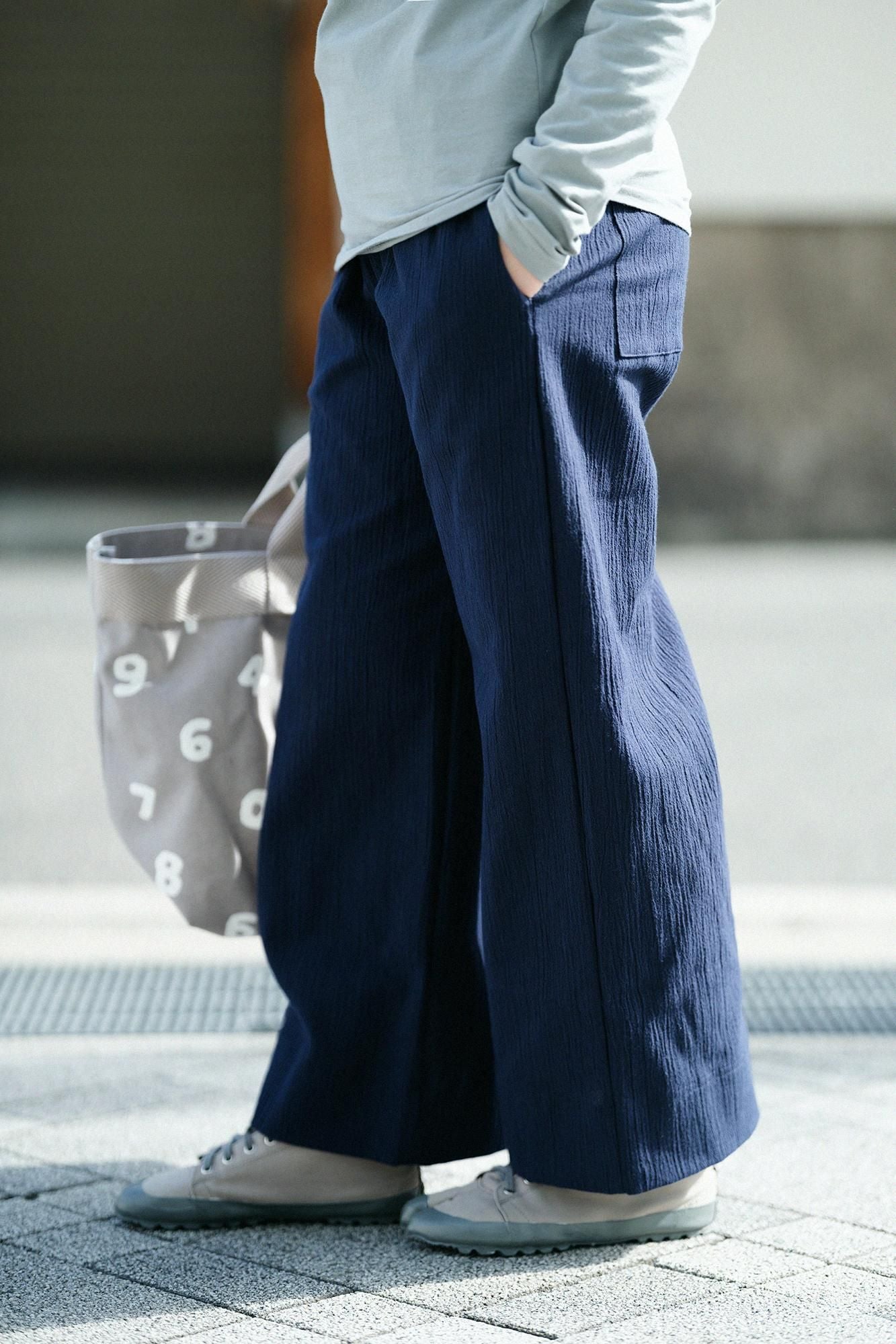 【online한정】타카시마치지미 20/10 와이드팬츠 2.0/남색