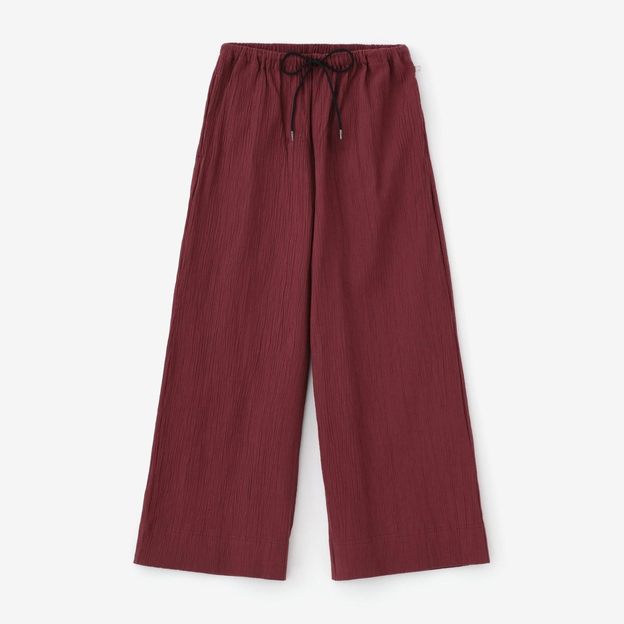 【net limited】Chizimi Cotton 20/10 Wide Pants 2.0 / Burgundy