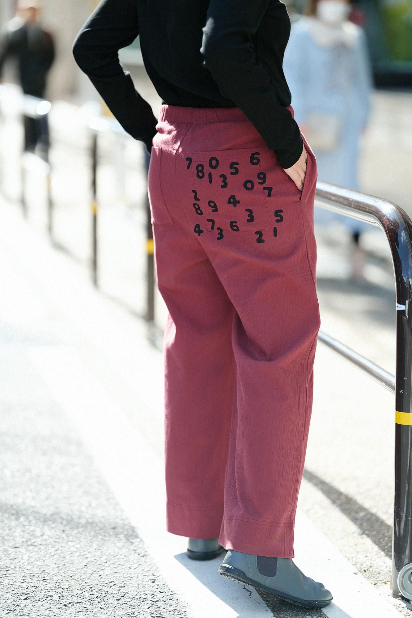 【net limited】Chizimi Cotton 20/10 Wide Pants 2.0 / Burgundy