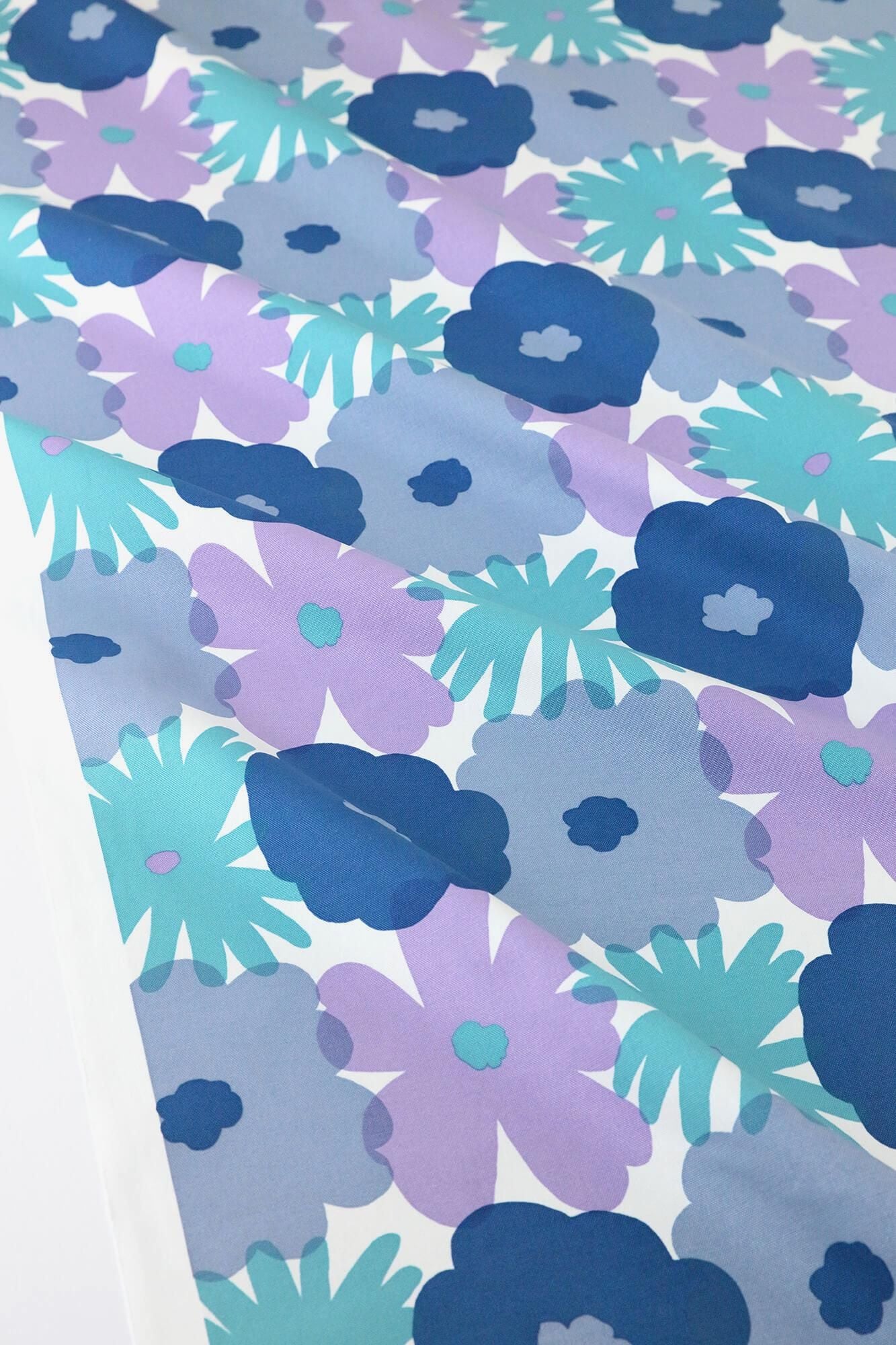 텍스타일 원단 (8호 캔버스)/오오라카토리도리 미디엄 워터 퍼플 <50cm>