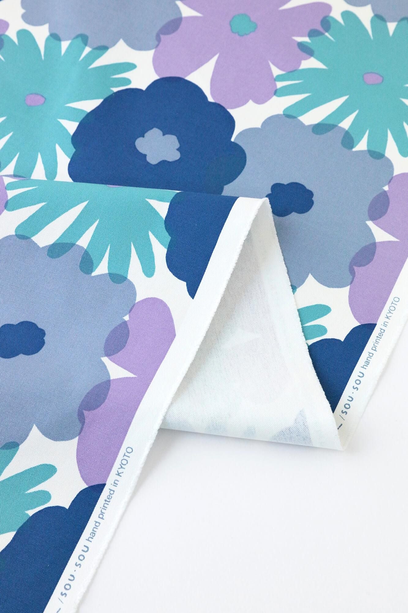 텍스타일 원단 (8호 캔버스)/오오라카토리도리 미디엄 워터 퍼플 <50cm>