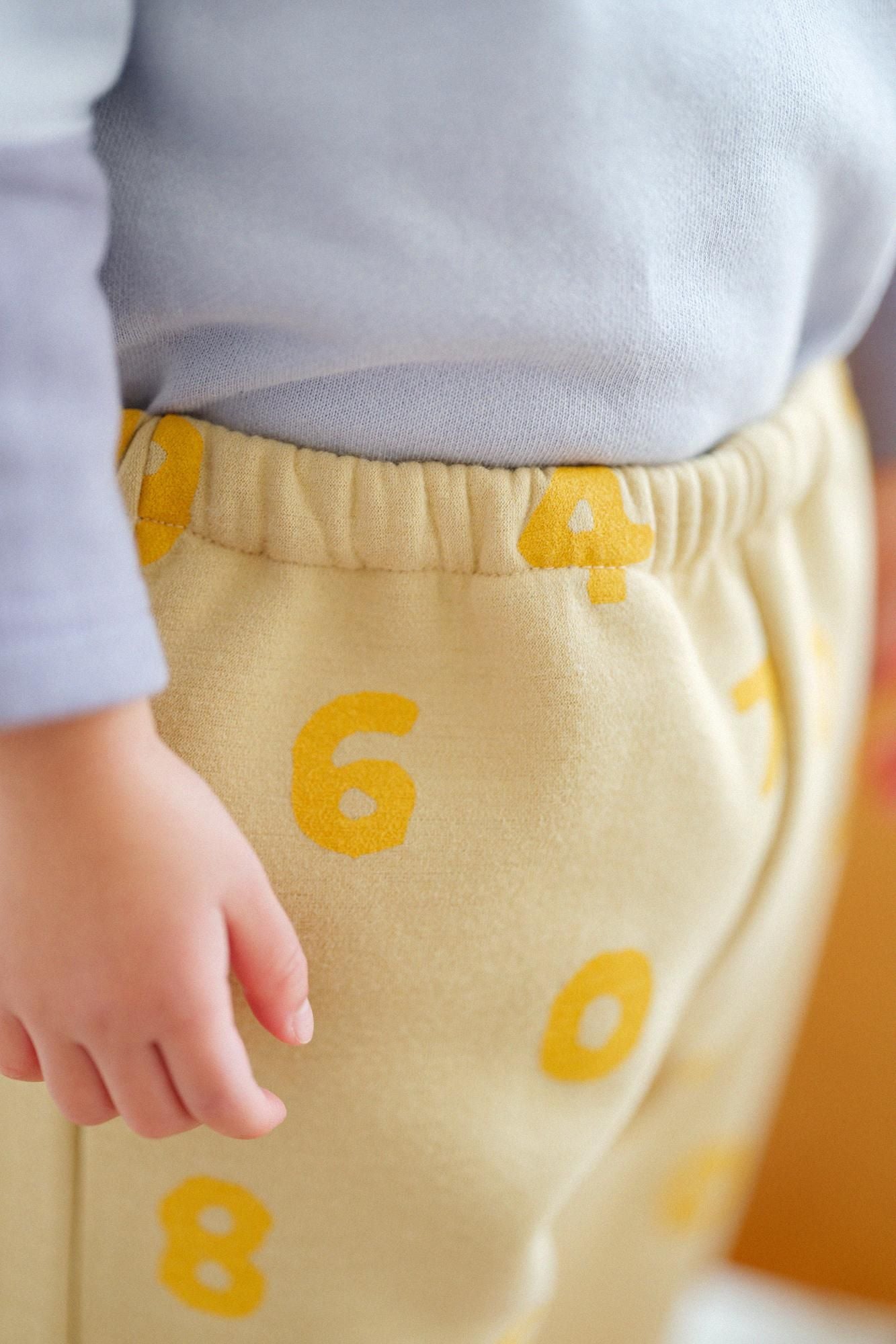 ●瓦楞編 童裝長褲/SO-SU-U 十數 淺黃色