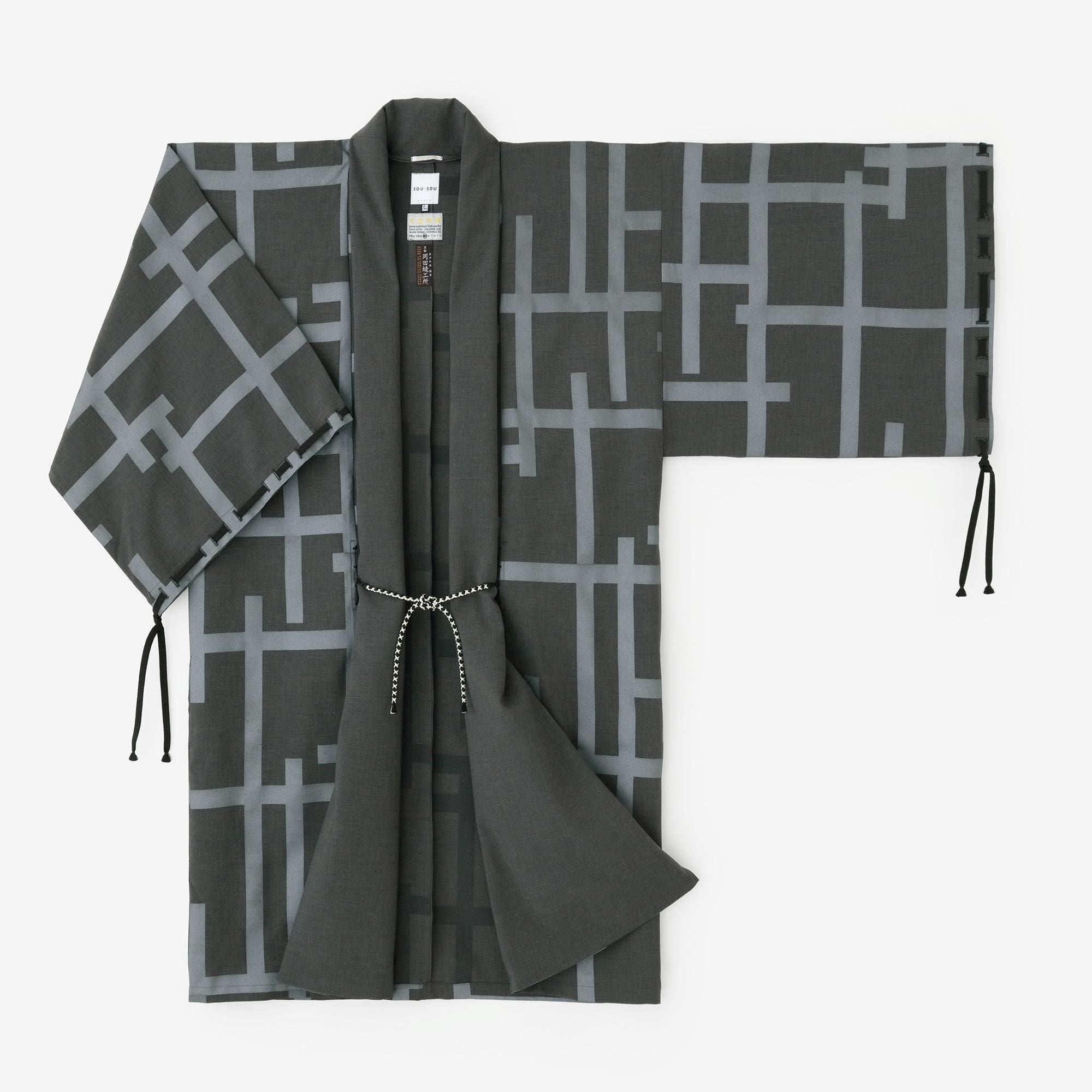 RIRANCHA(R) EVERETT(R) Rectangular Sleeve Coat Mid-length Single Layer / Fence Ink Black