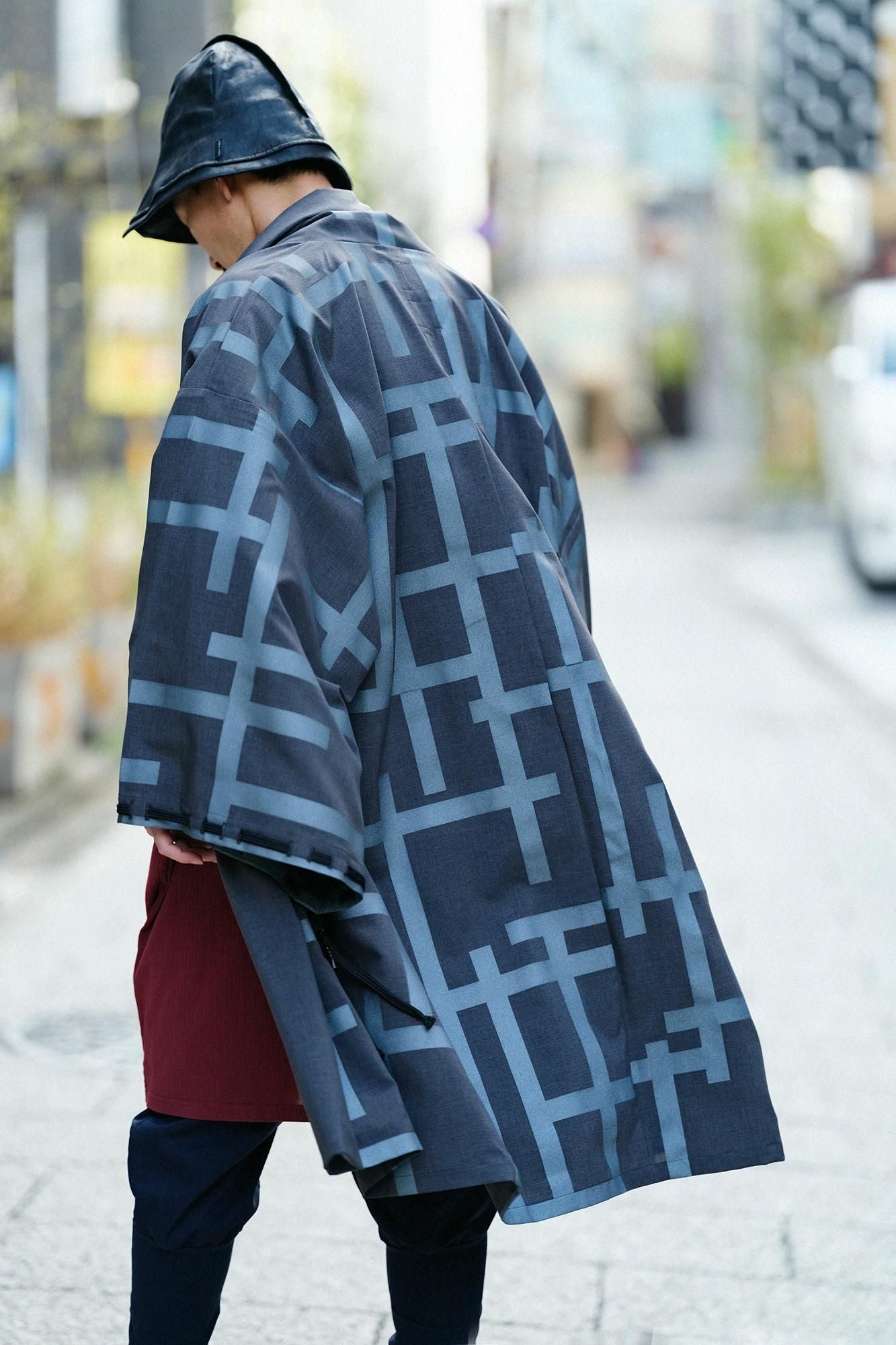 RIRANCHA(R) EVERETT(R) Rectangular Sleeve Coat Mid-length Single Layer / Fence Ink Black