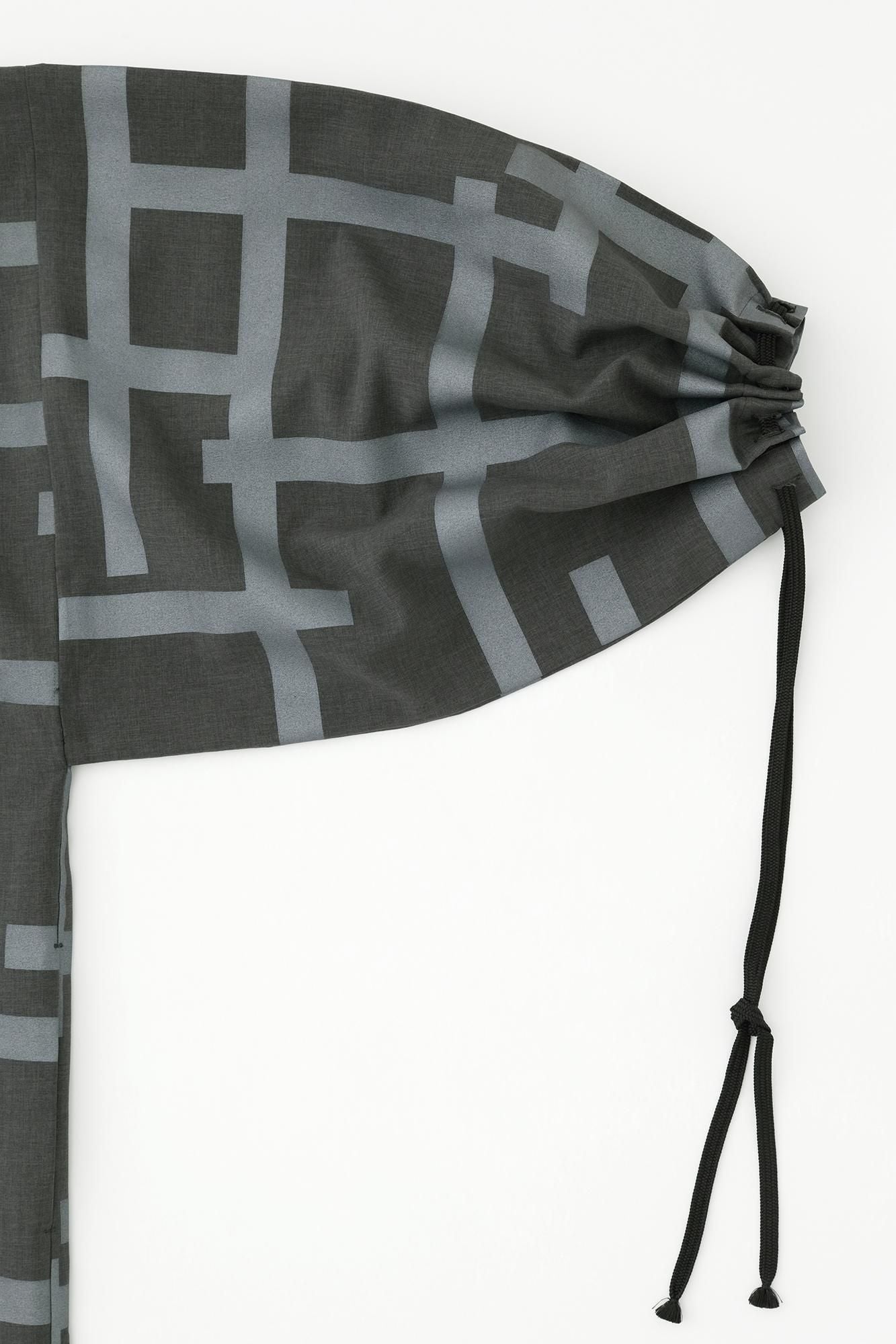 RIRANCHA(R) EVERETT(R) Rectangular Sleeve Coat Mid-length Single Layer / Fence Ink Black