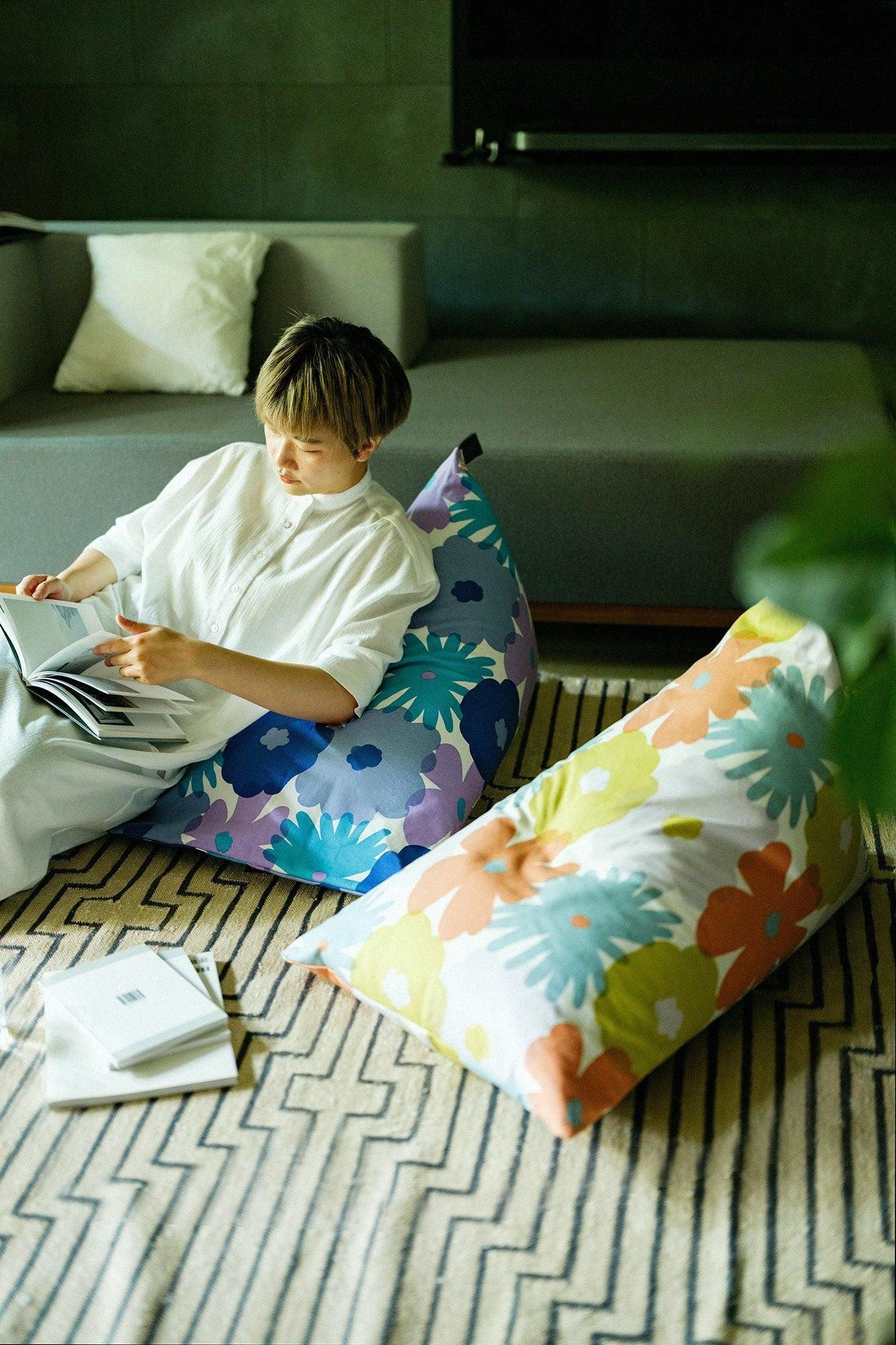 クッション座椅子/おおらかとりどり 中 小春(こはる)【※お届けに約3週間】