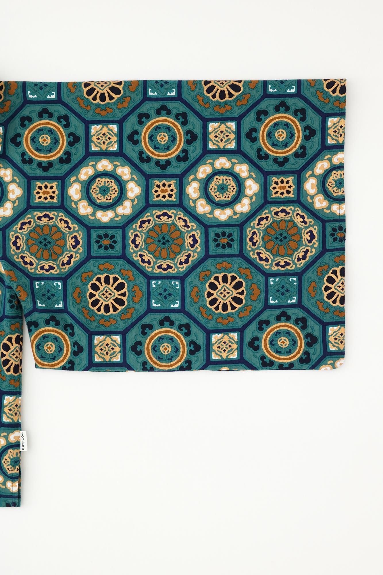 Chizimi Cotton 20/20 Kimono Sleeve Blouse / Gorgeous Green Jade Color