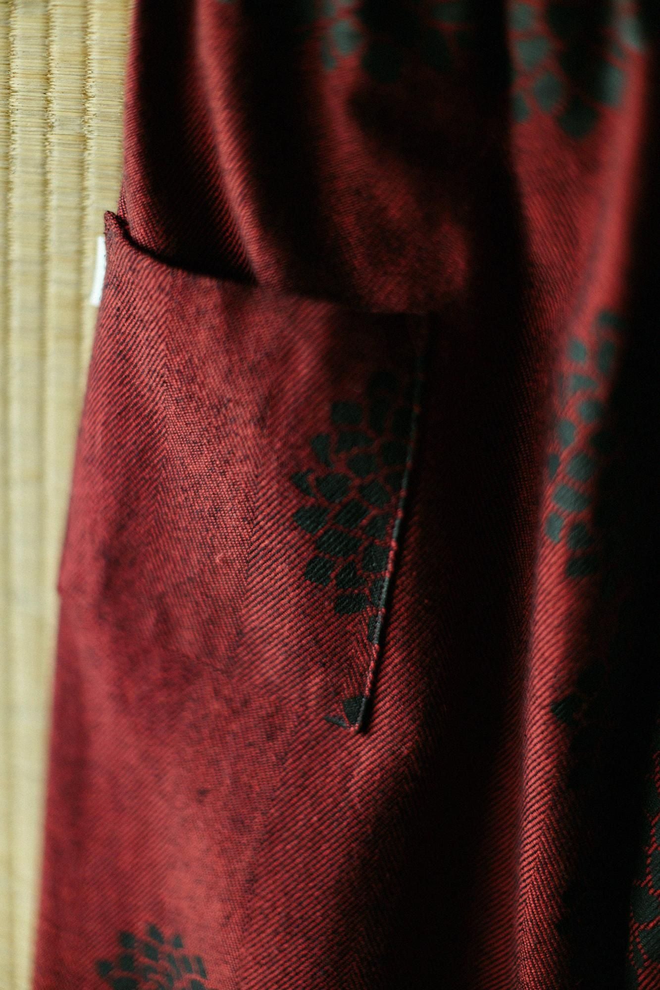 코튼 린넨 스기아야오리 히다 몸뻬/구름사이에 국화 Suo Iro