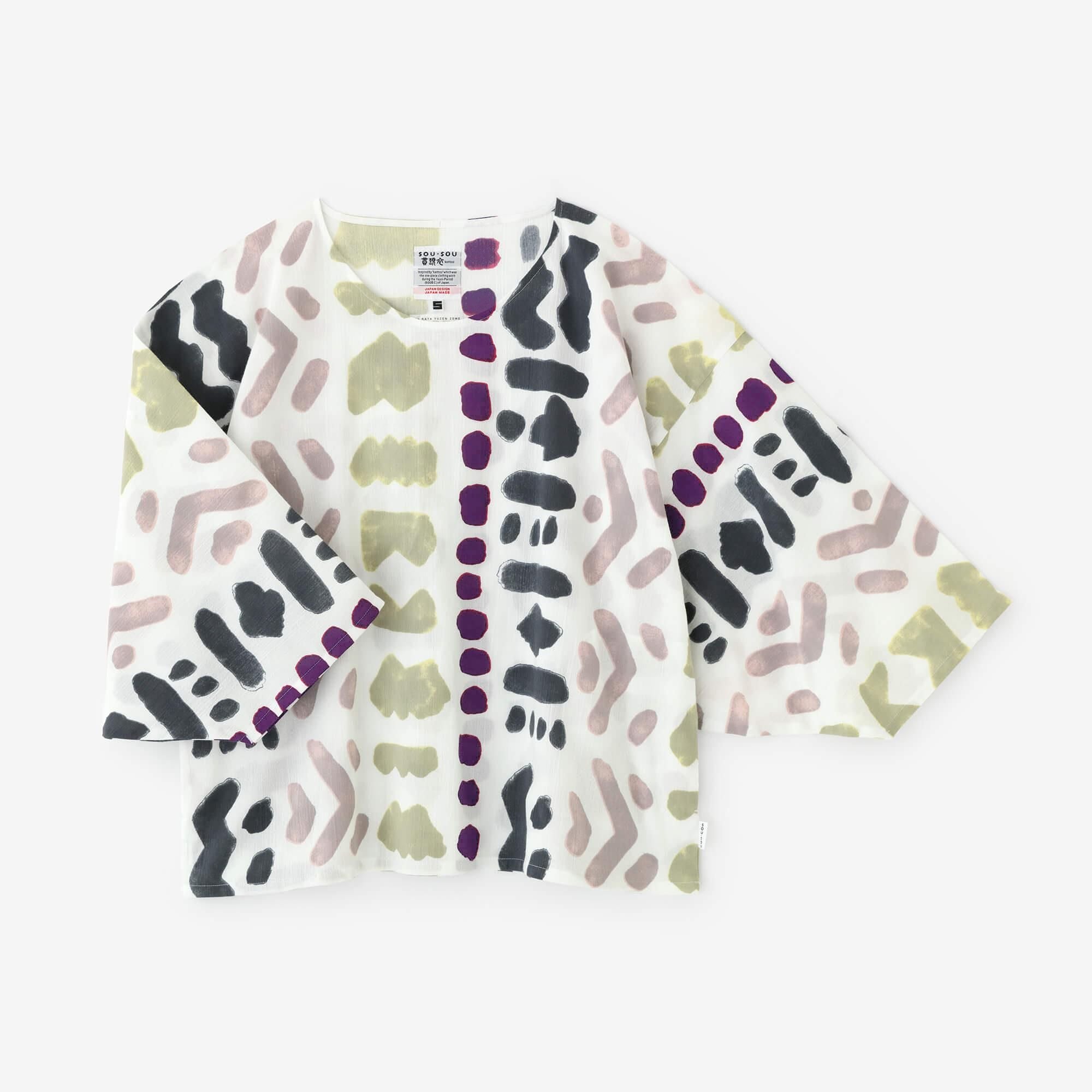 圓弧袖 方形上衣高島縮棉 20/20薙刀方袍 /紋樣