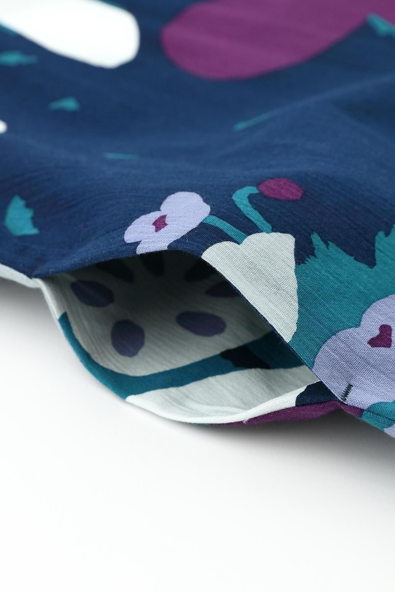 Chizimi Cotton 20/20 Naginata Rectangular Dress / Hundreds of Flowers