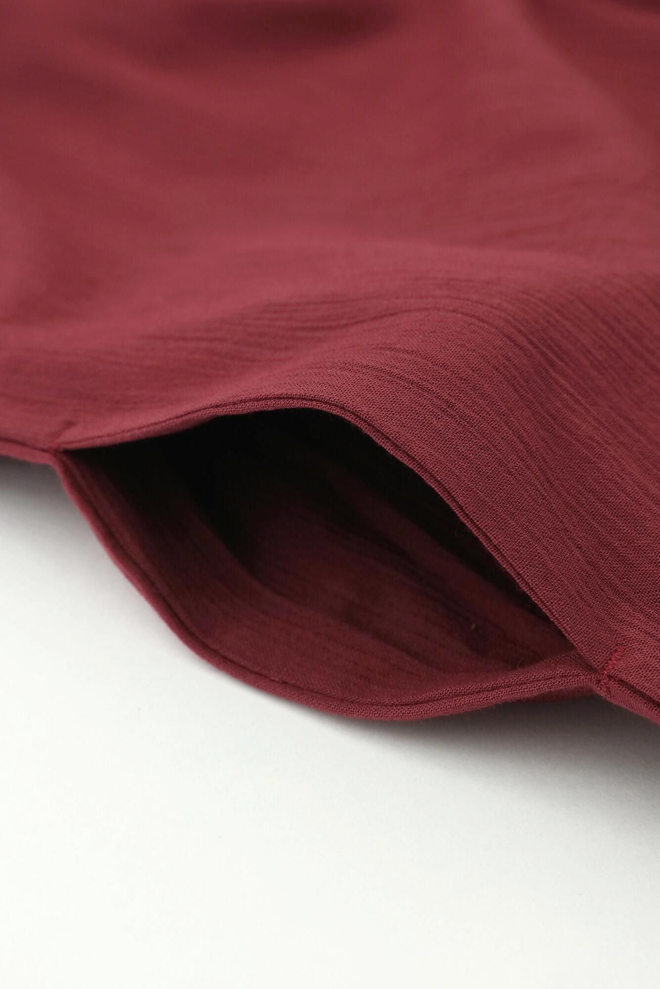 高島縮棉 20/20長風靡/酒紅色