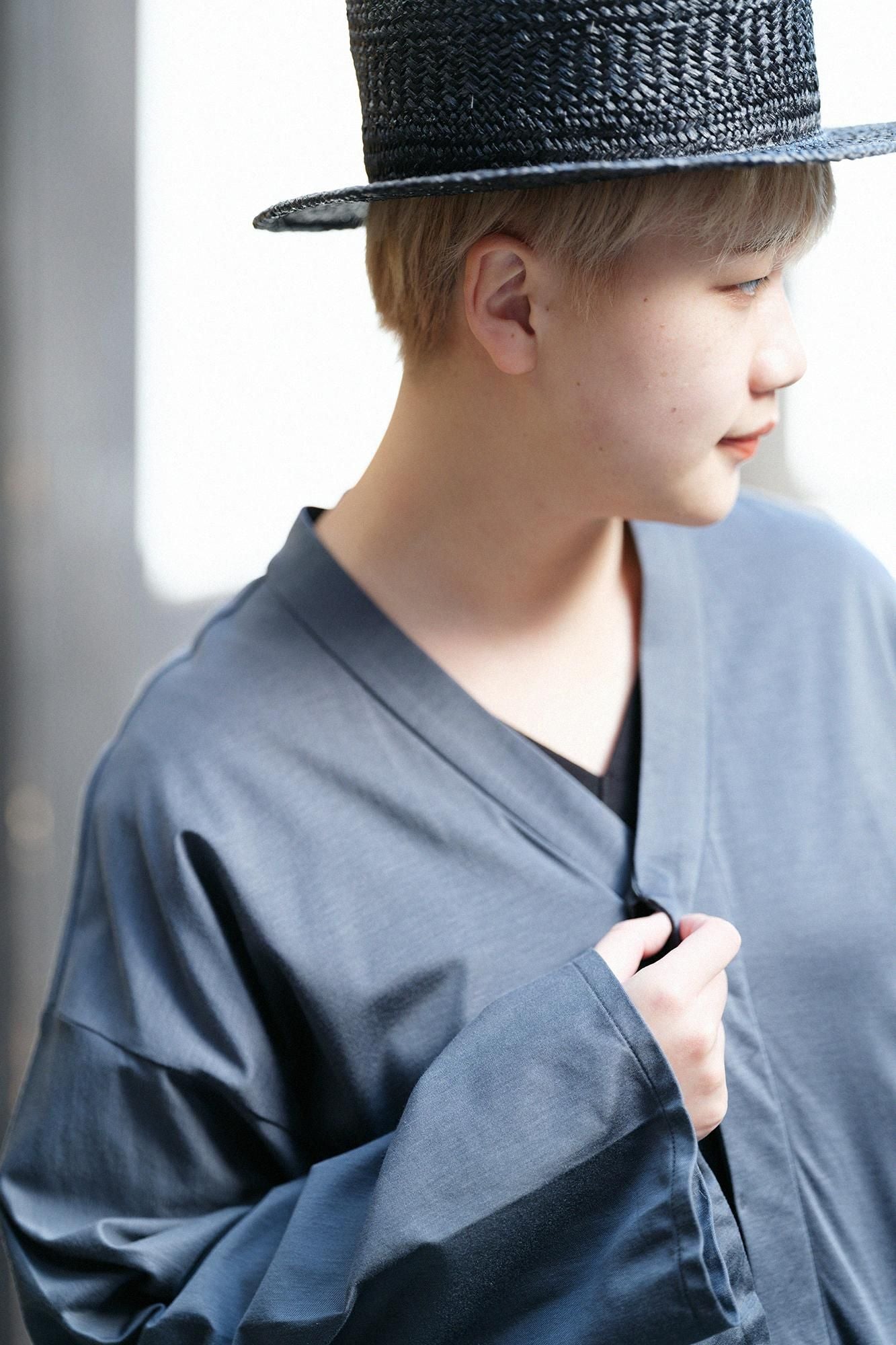 棉花杯Ami naginata kari长袍(Naginatakarigoromo)薄项圈(Mijikatake)/铅颜色(namariiro)