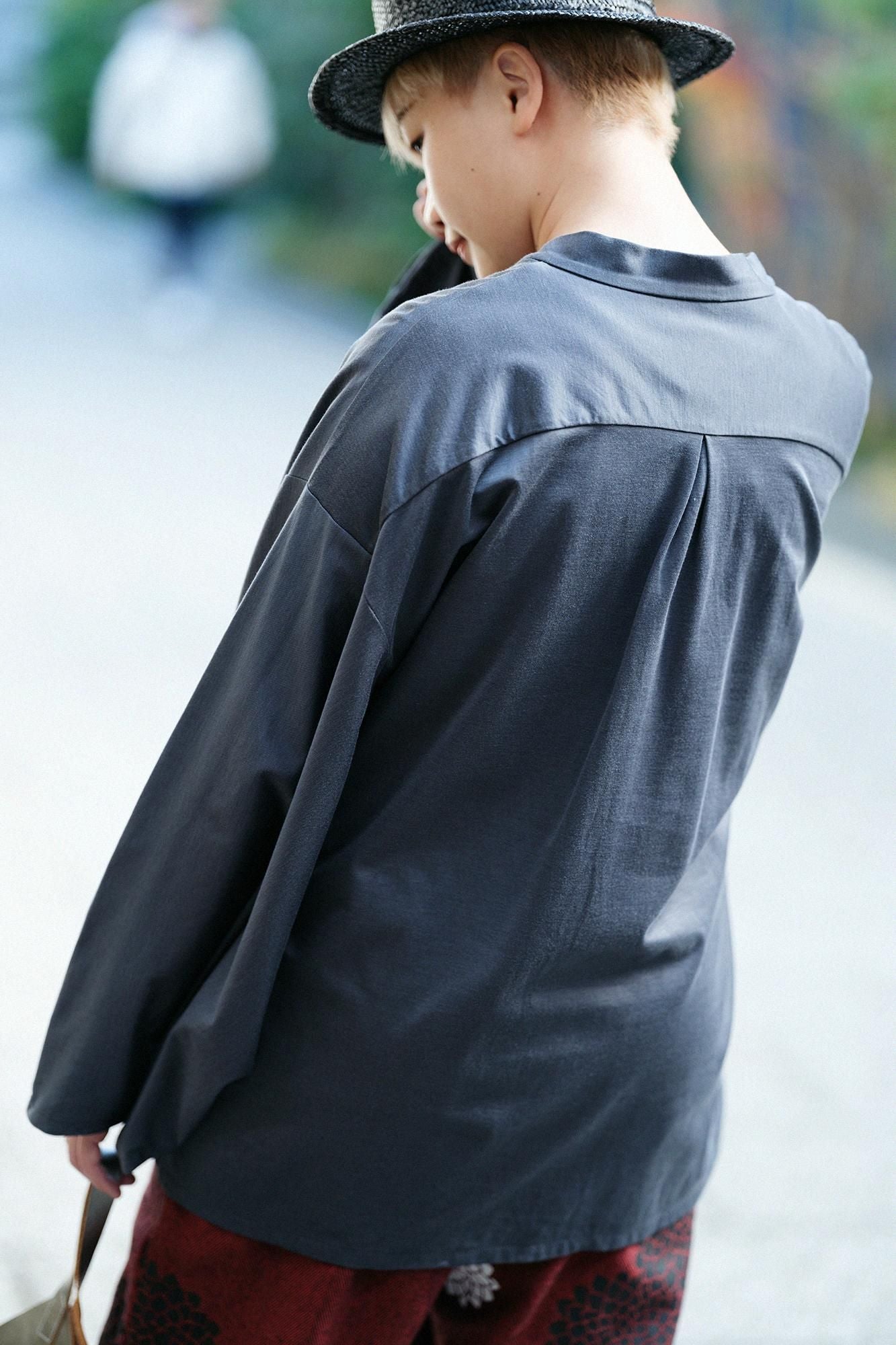 棉花杯Ami naginata kari长袍(Naginatakarigoromo)薄项圈(Mijikatake)/铅颜色(namariiro)