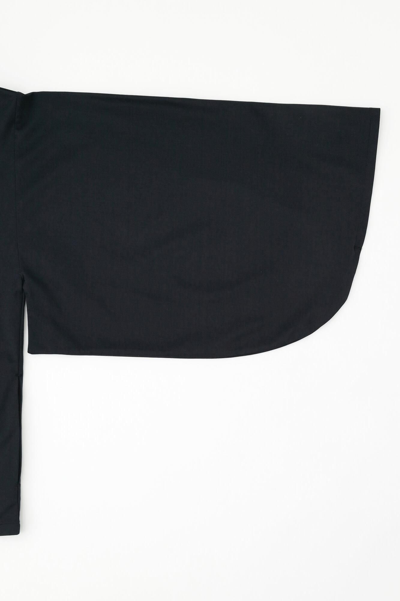 Cotton Cupra Knit Naginata Shirt Narrow Collar Short Length / Dark Navy