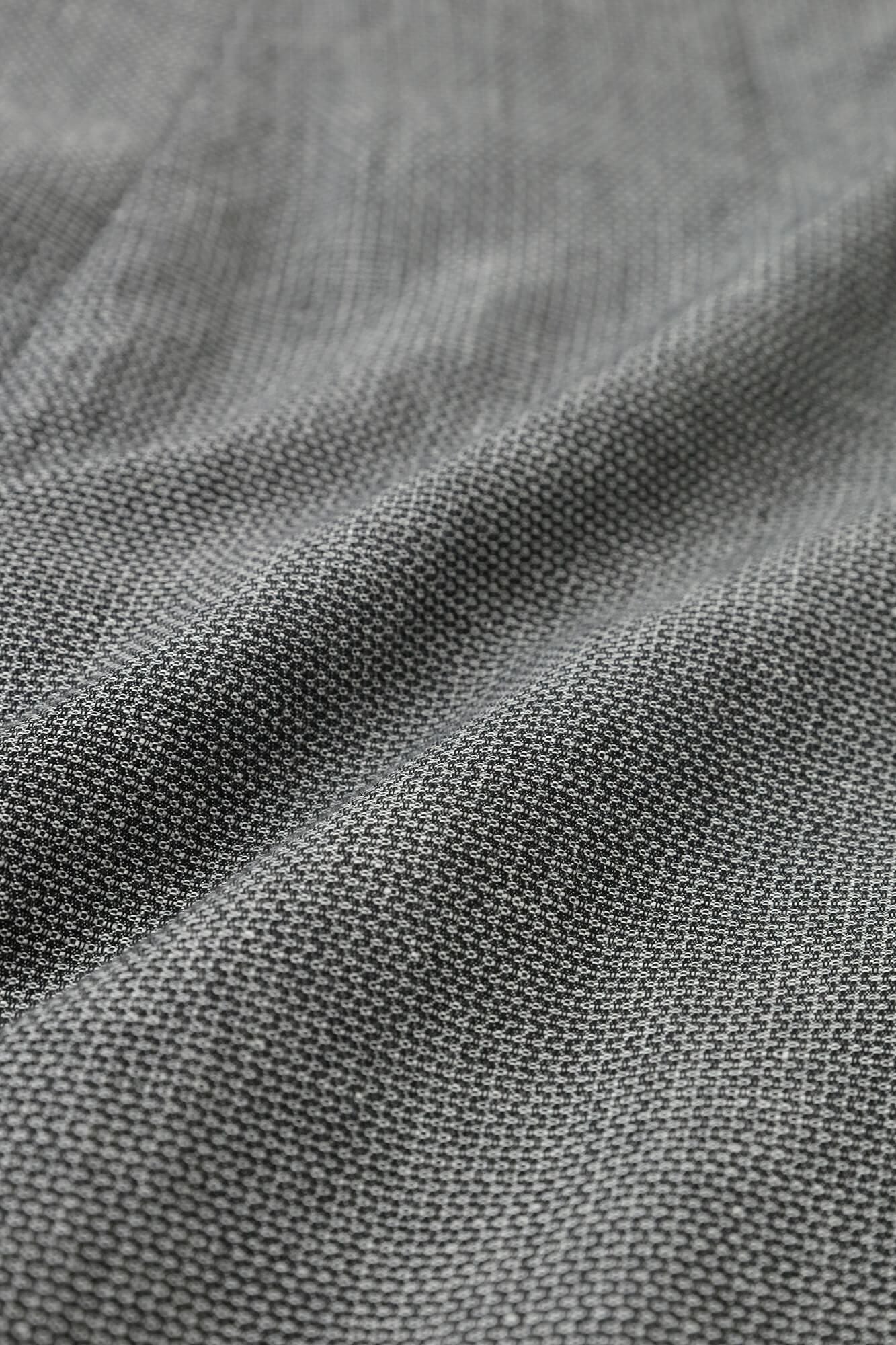 【net limited】Cotton-linen Blend Dobby Weave Fine Patterned Rectangular Sleeve Earl Cardigan / Dark Grey