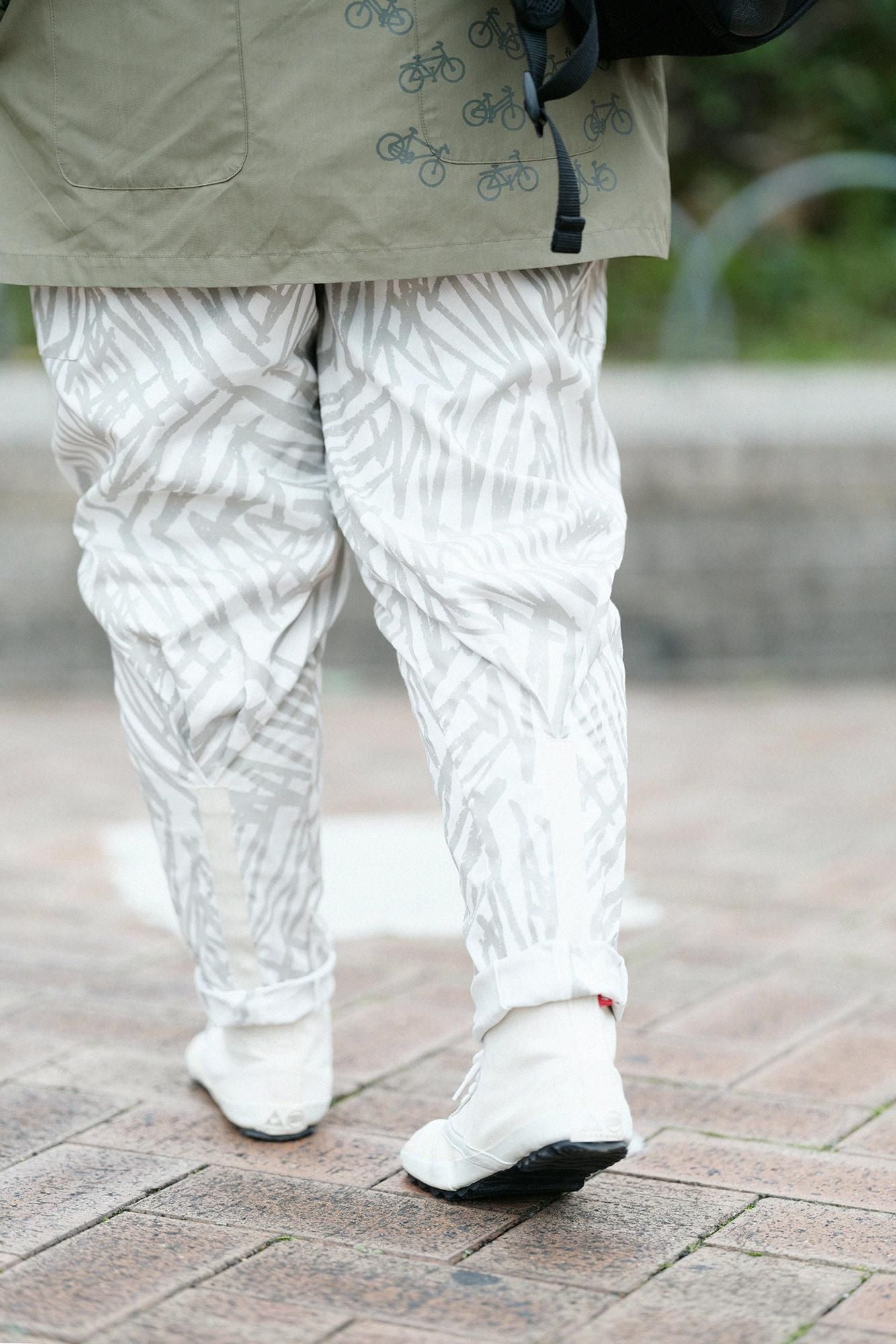 彈性斜紋織BIKE 修腿馬術褲/鋸齒狀 象牙色