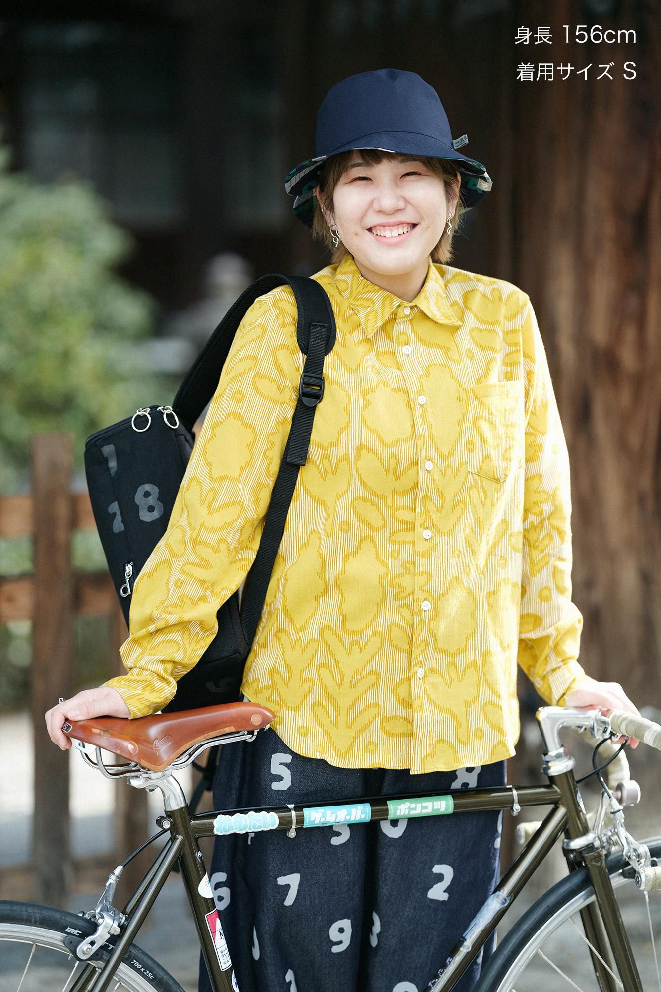 高島縮棉 20/20長袖襯衫/花影