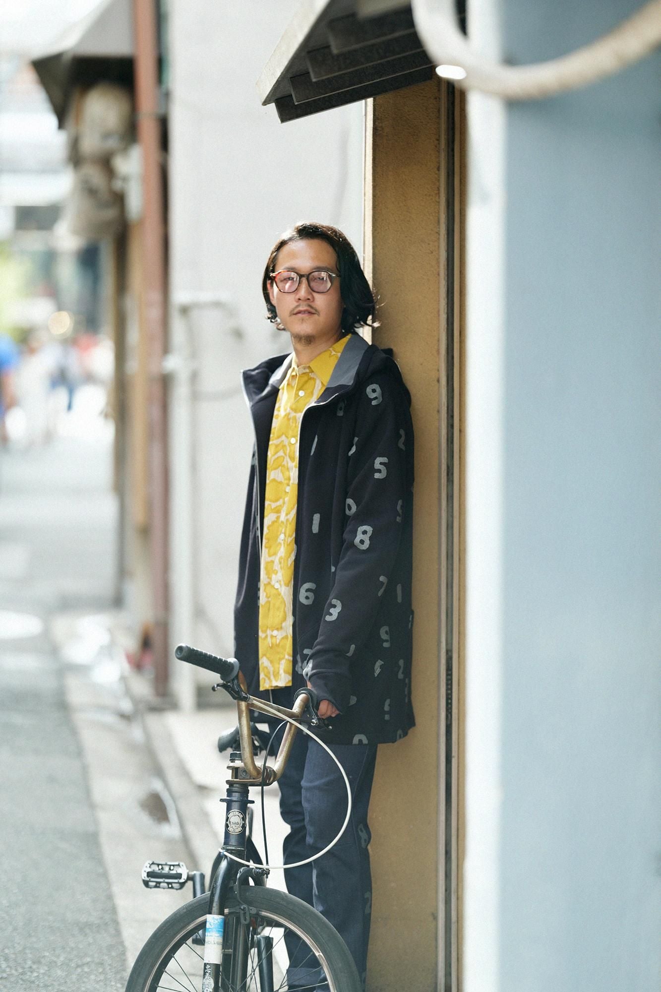 高島縮棉 20/20長袖襯衫/花影