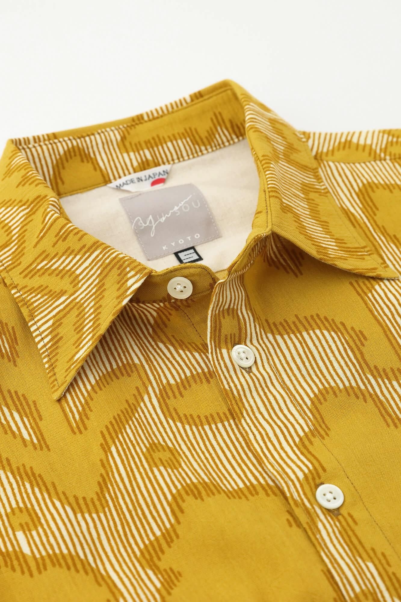 高島縮棉 20/20長袖襯衫/花影