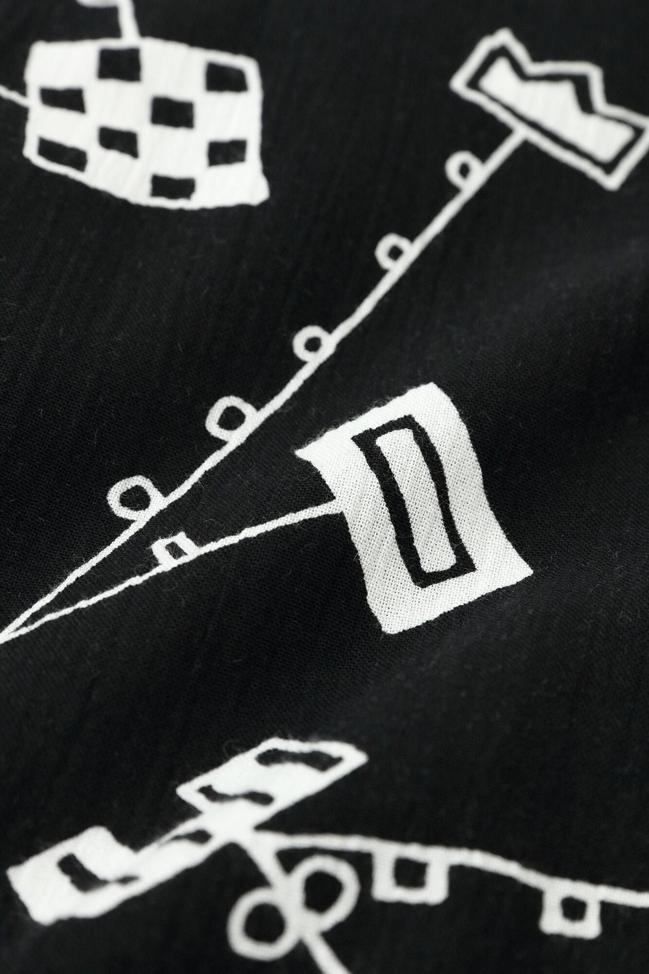 高島縮 20/20 スタンドカラーシャツ/から草あそび