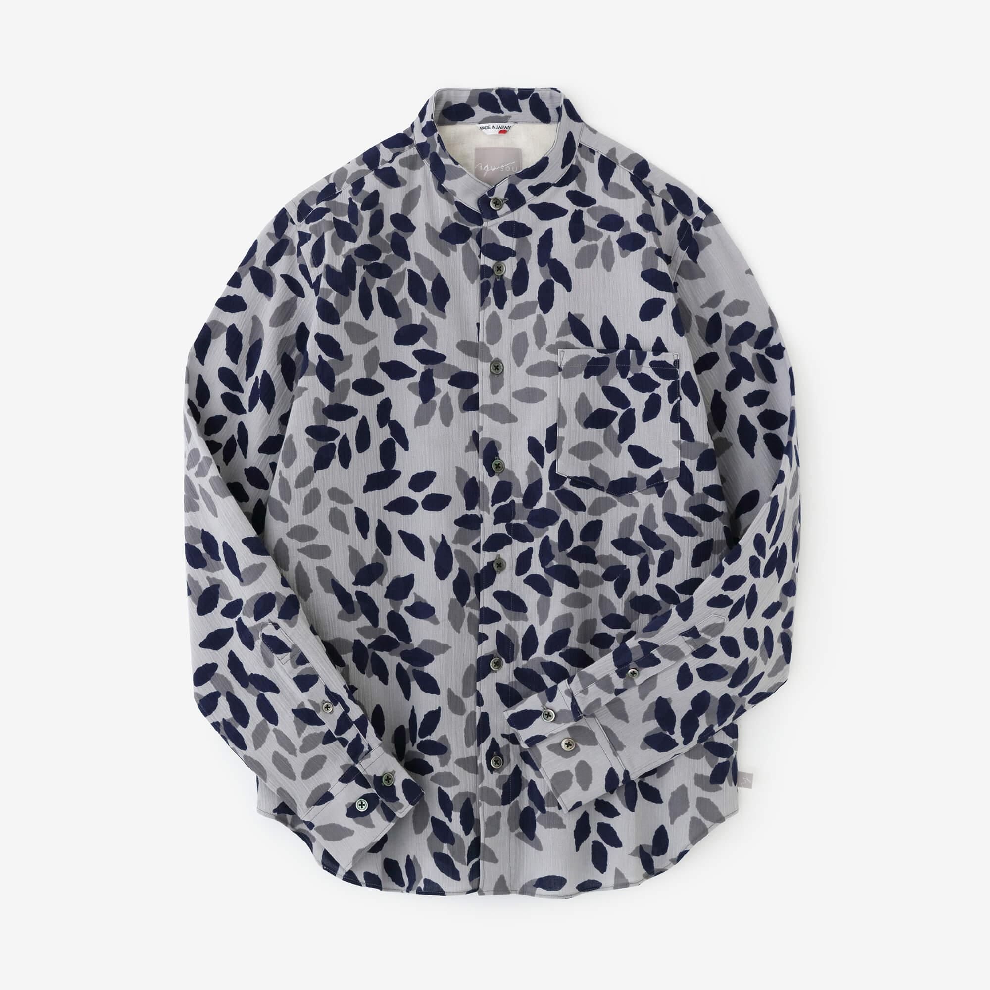 Takashima Jiji 20/20 Stehkragenhemd/Shade of Trees
