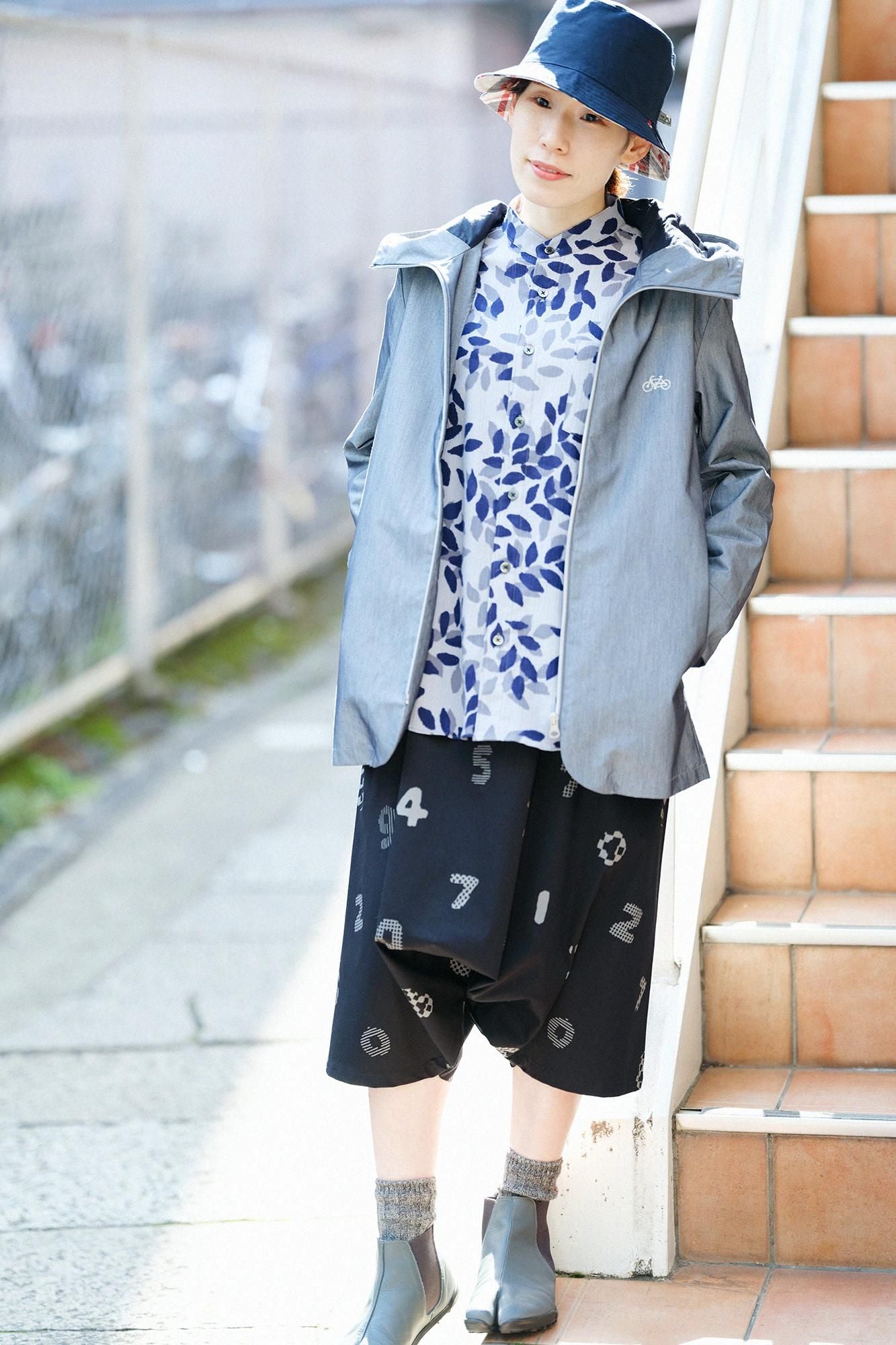 Takashima Jiji 20/20 Stehkragenhemd/Shade of Trees