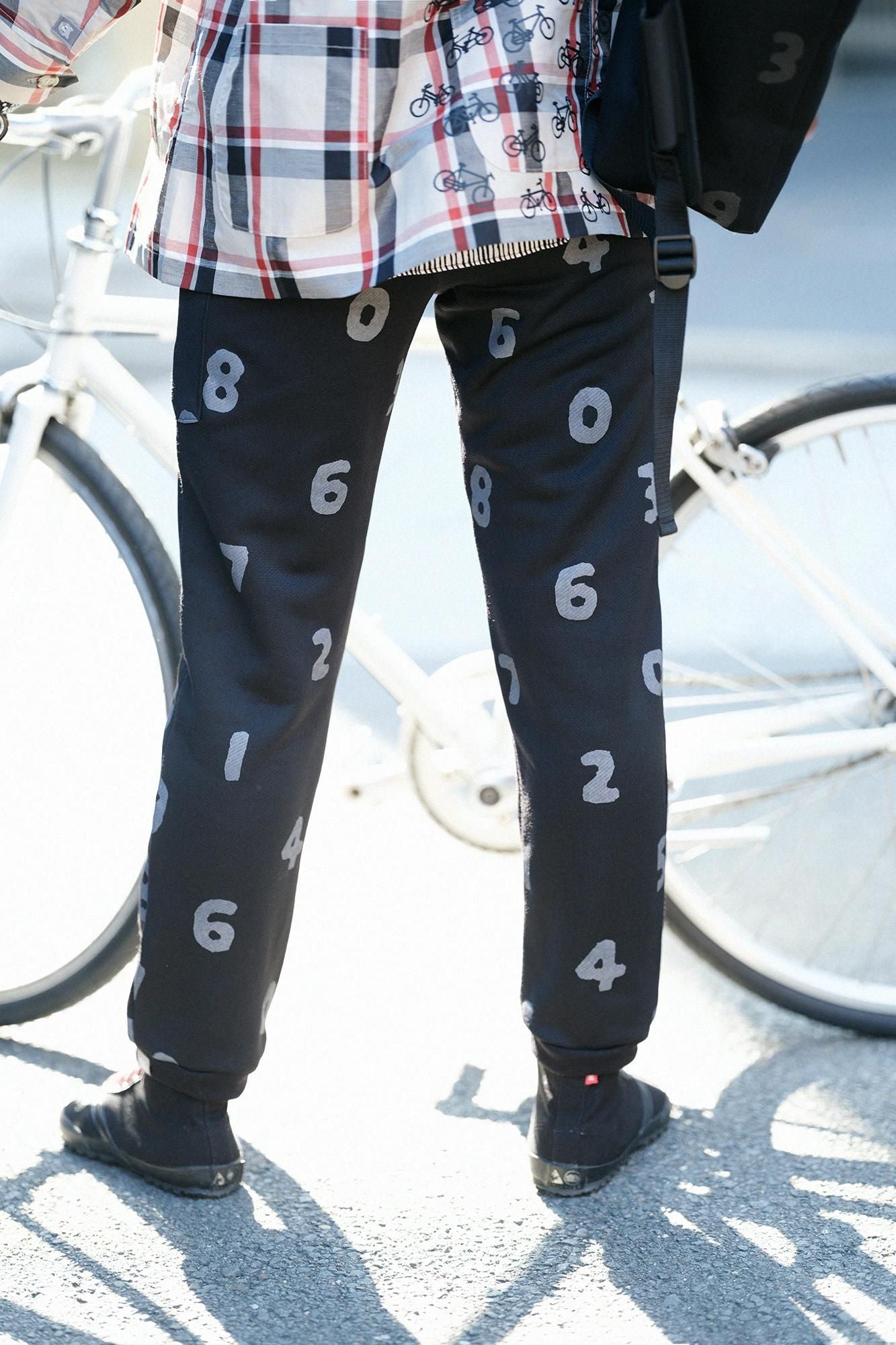 內抓毛BIKE長褲/ SO-SU-U十數黑色