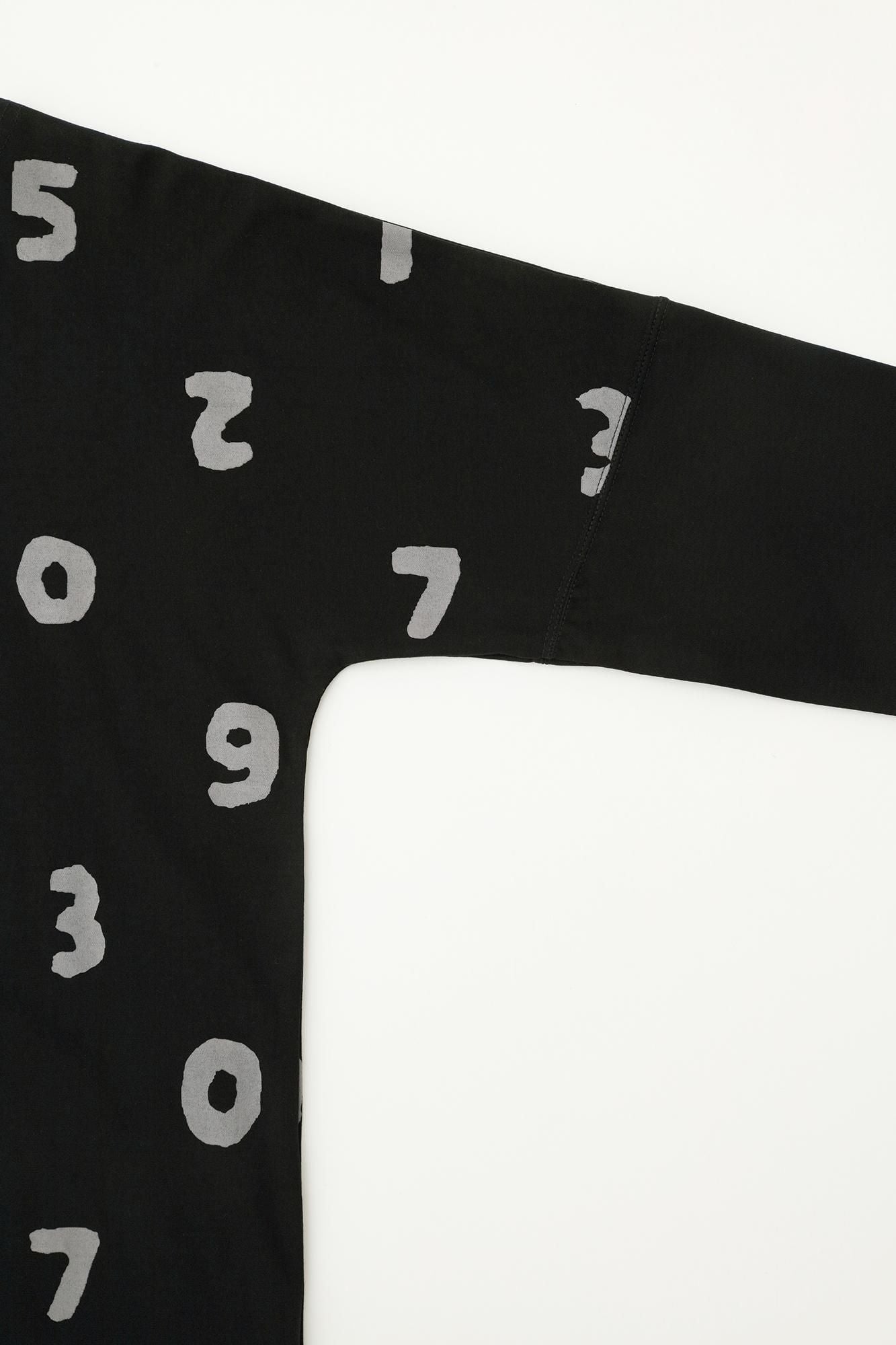 雙面編模切長袖T-shirt / SO-SU-U十數 上下(上下)黑色