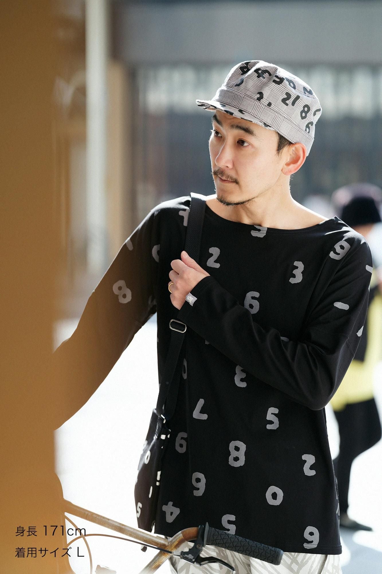 雙面編模切長袖T-shirt / SO-SU-U十數 上下(上下)黑色