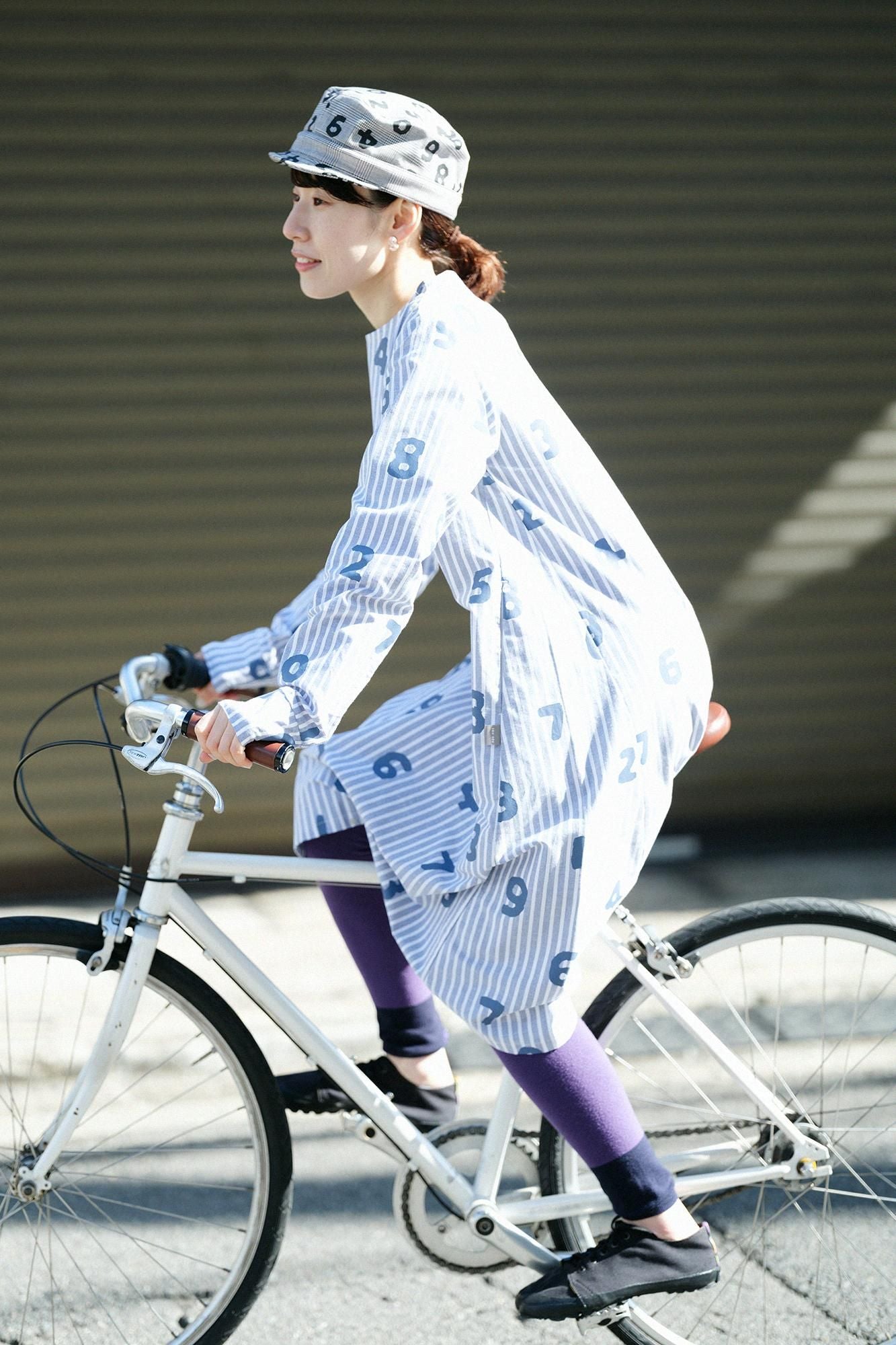 Cotton Japanese Paper Blend BIKE One-piece Dress / SO-SU-U